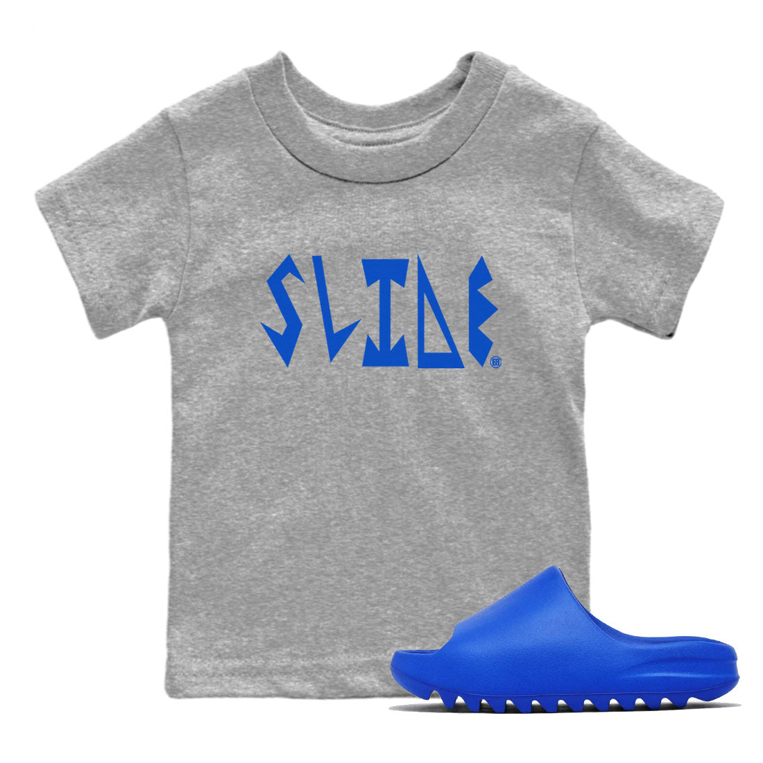 Slide Letters snkmatch Tees Kids - Yeezy Slide Azure