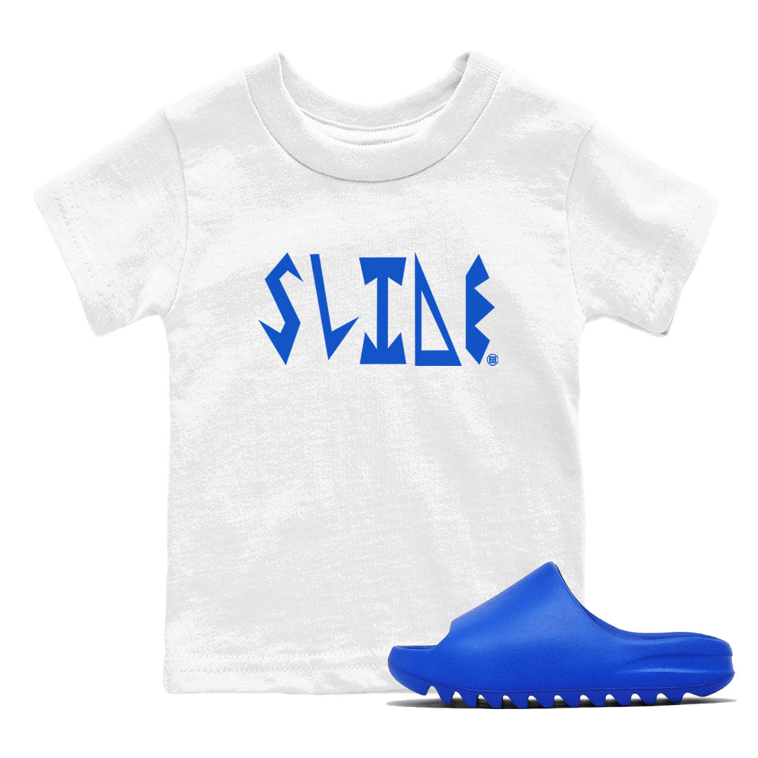 Slide Letters snkmatch Tees Kids - Yeezy Slide Azure