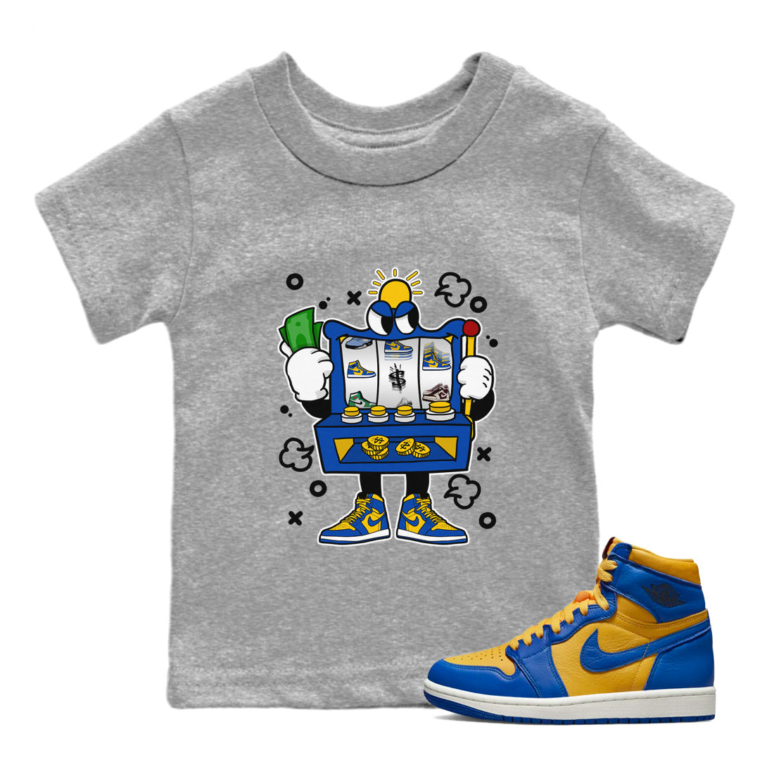 Slot Machine Kids Tops - Air Jordan 1 Game Royal Varsity Maize