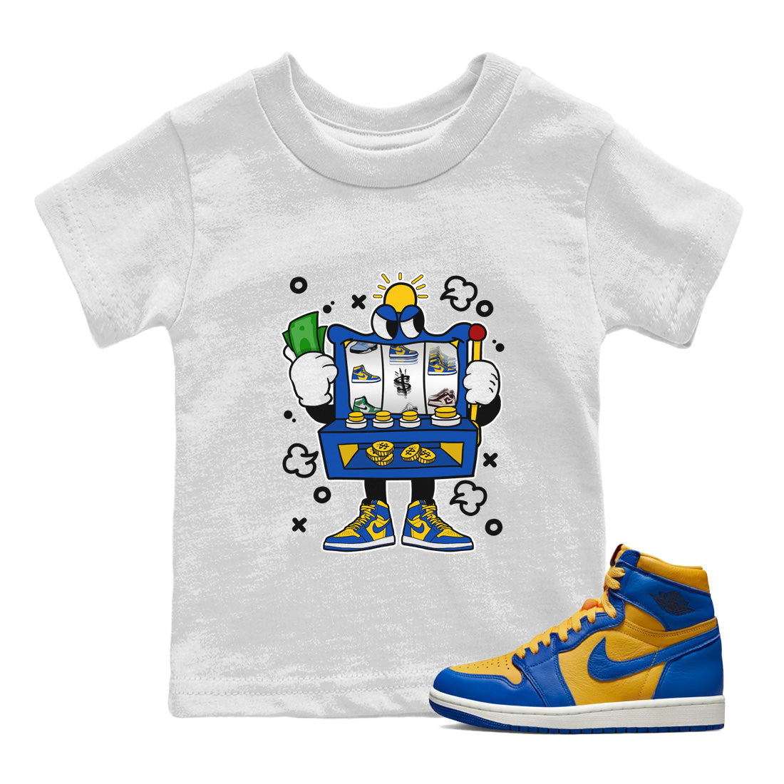 Slot Machine Kids Tops - Air Jordan 1 Game Royal Varsity Maize