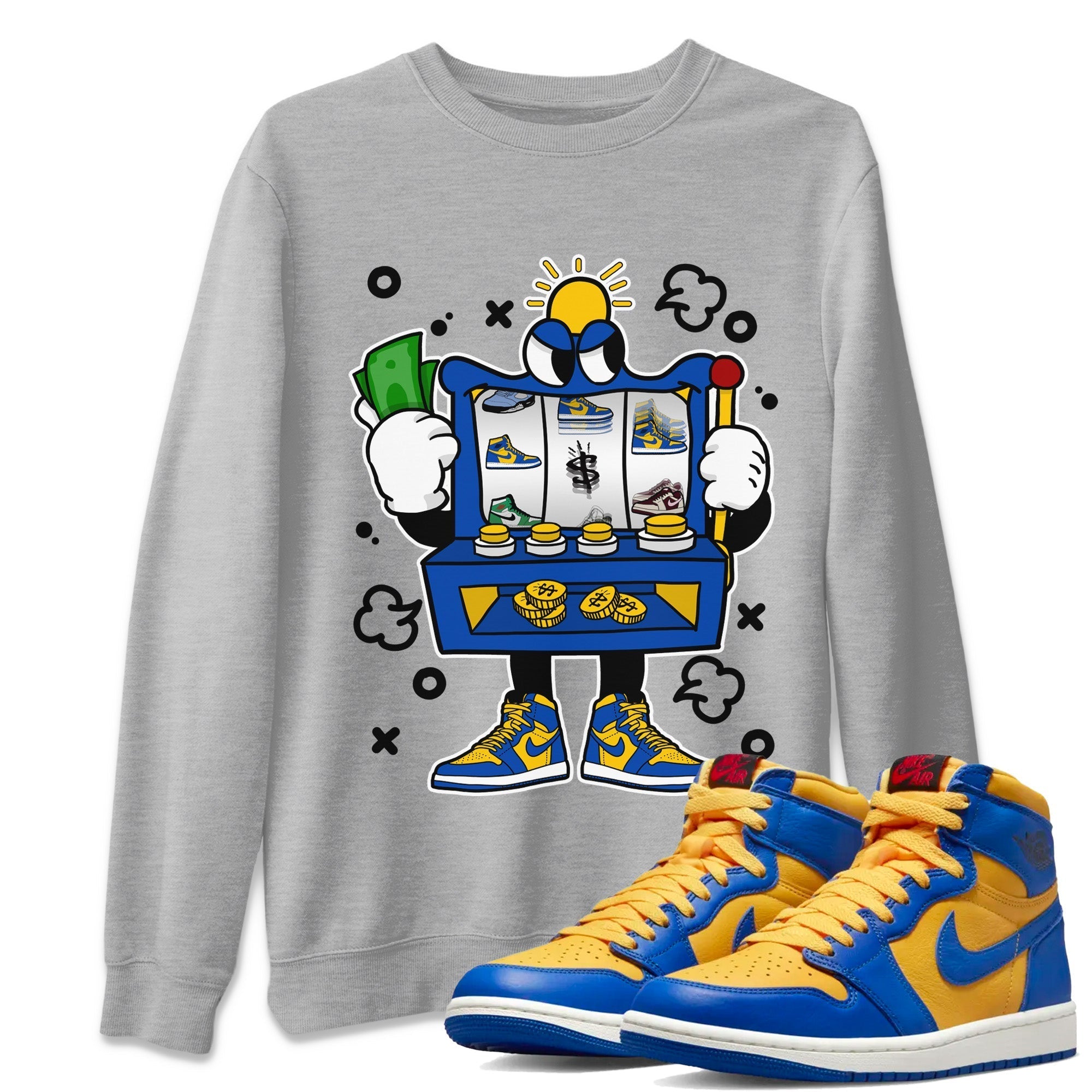 Slot Machine Unisex Tops - Air Jordan 1 Game Royal Varsity Maize