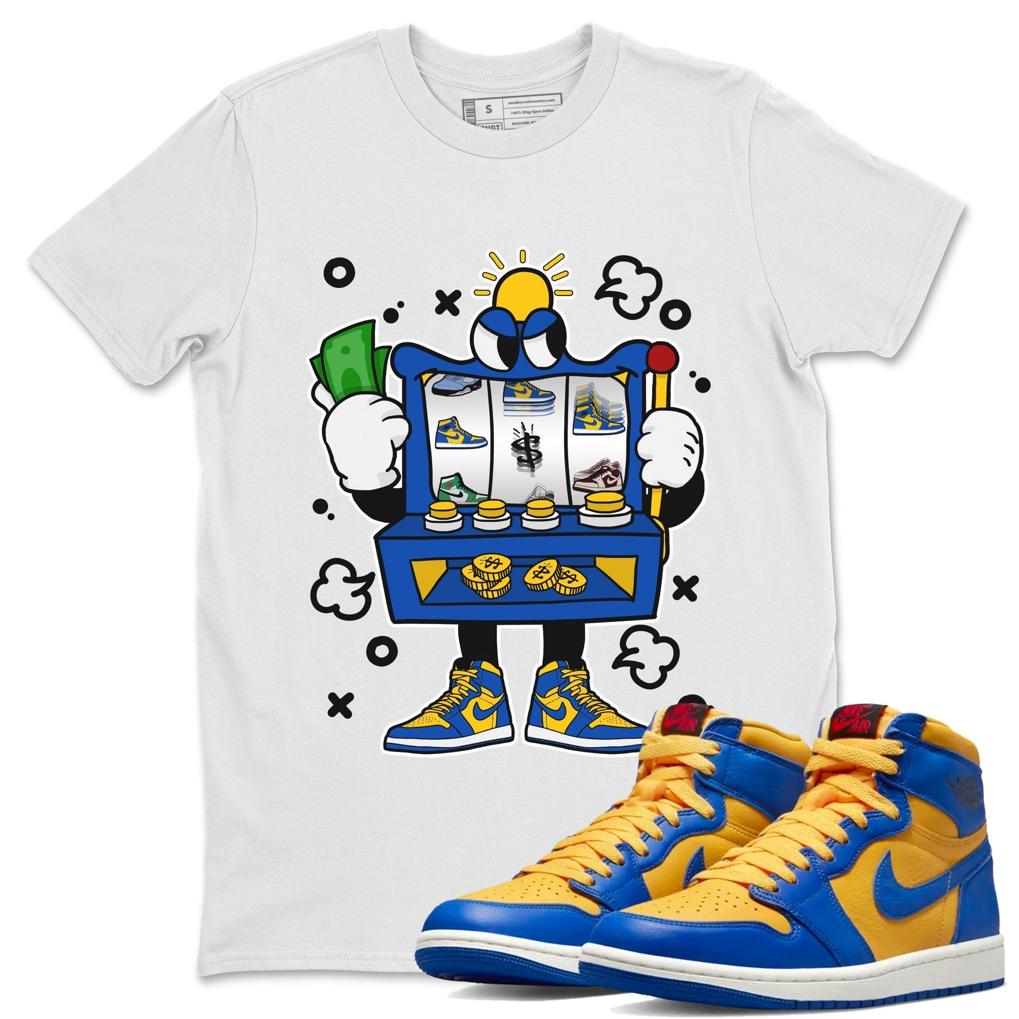 Slot Machine Unisex Tops - Air Jordan 1 Game Royal Varsity Maize