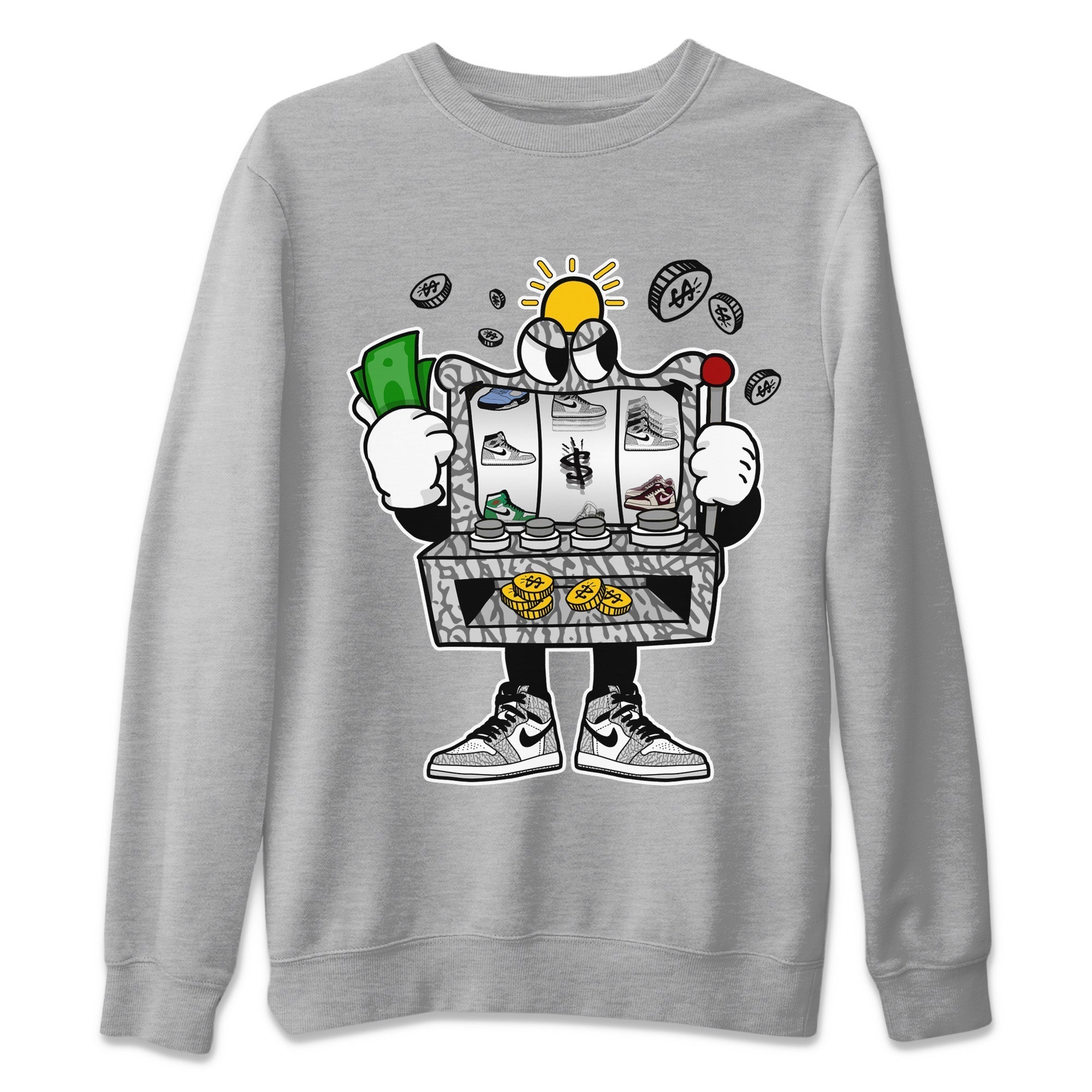 Slot Machine Unisex Tops - Air Jordan 1 White Cement