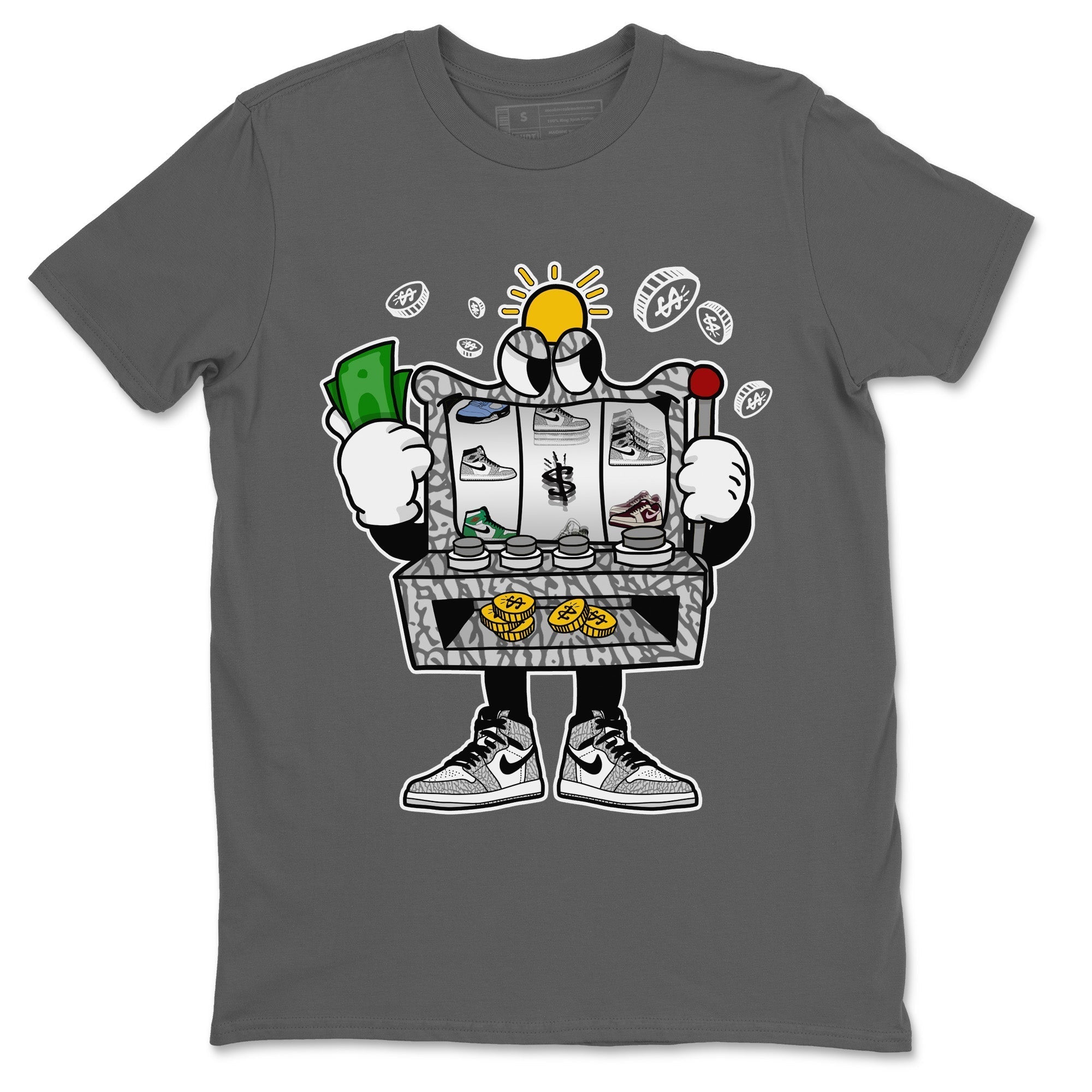 Slot Machine Unisex Tops - Air Jordan 1 White Cement