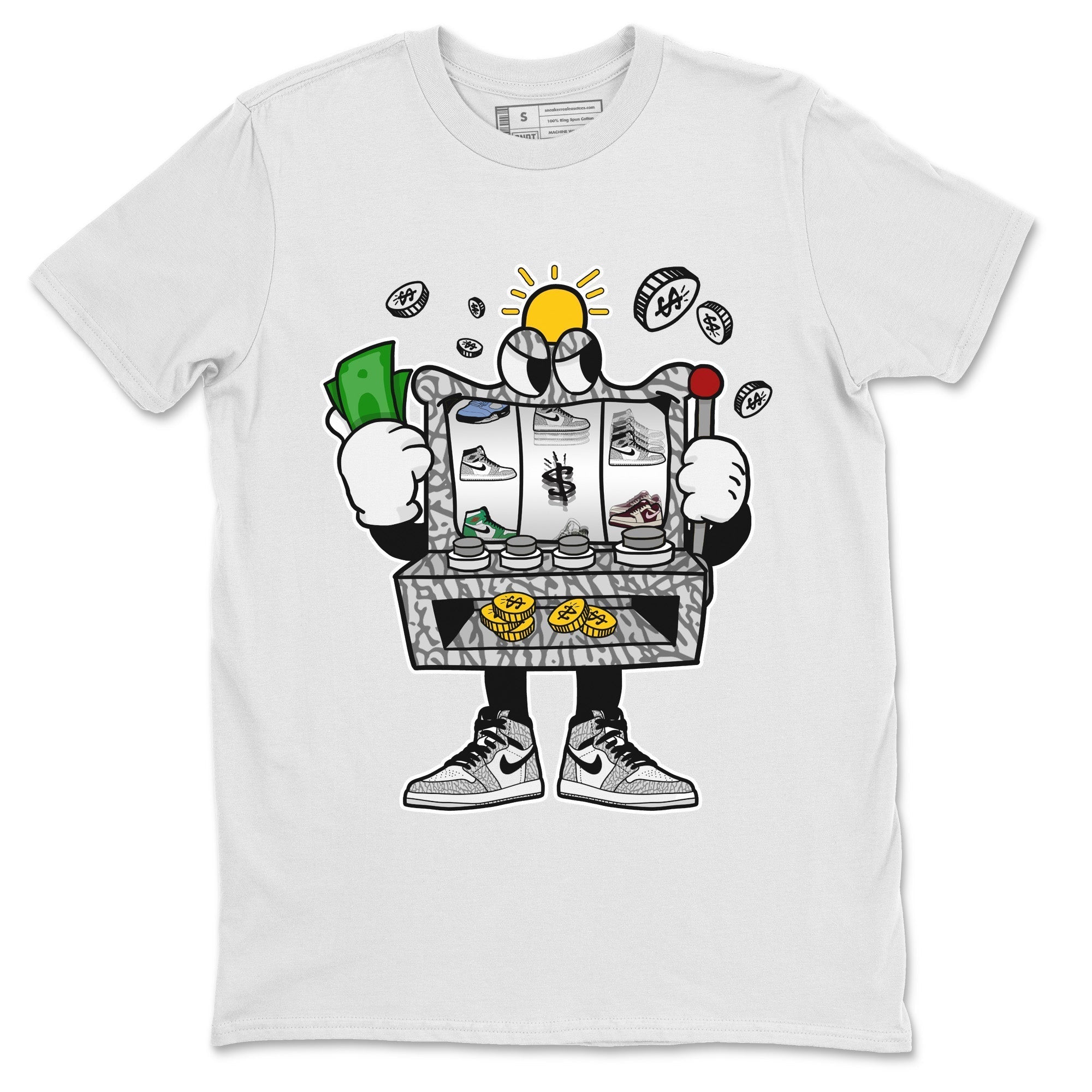 Slot Machine Unisex Tops - Air Jordan 1 White Cement