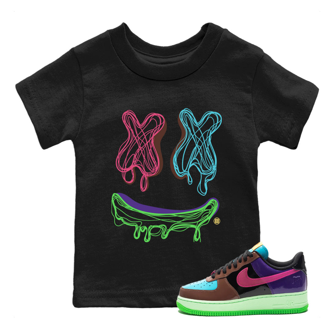 Smile Doodle snkmatch Tees Kids - Air Force 1 Undefeated Fauna Brown
