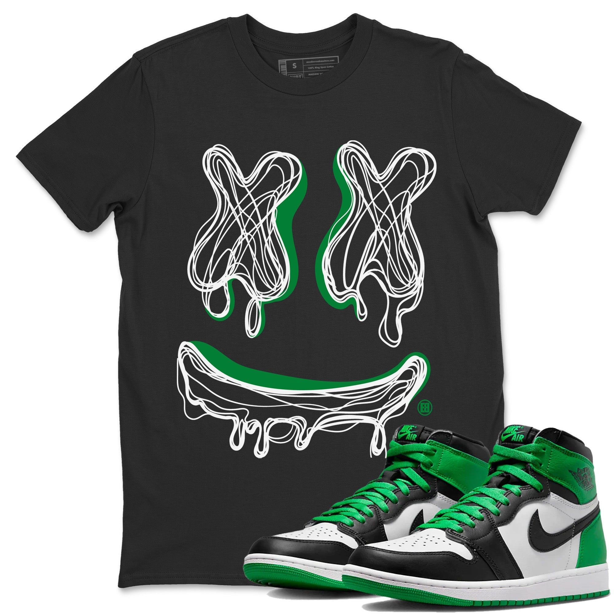 Smile Doodle snkmatch Tees - Air Jordan 1 Celtics