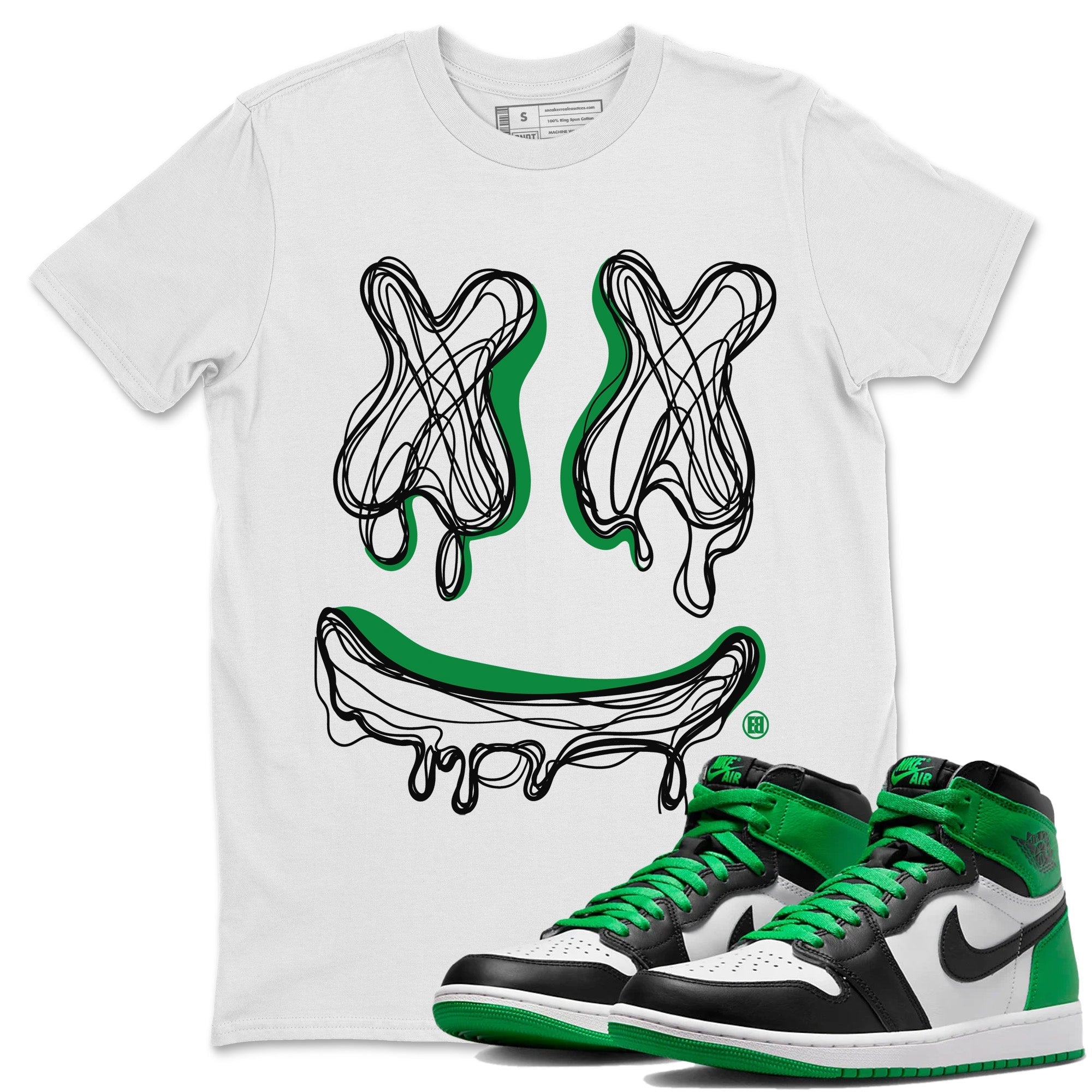 Smile Doodle snkmatch Tees - Air Jordan 1 Celtics