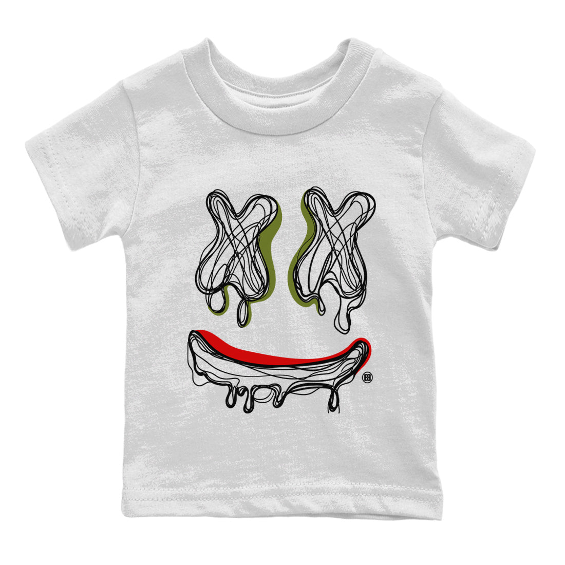 Smile Doodle snkmatch Tees Kids - Air Jordan 1 Travis Scott Olive