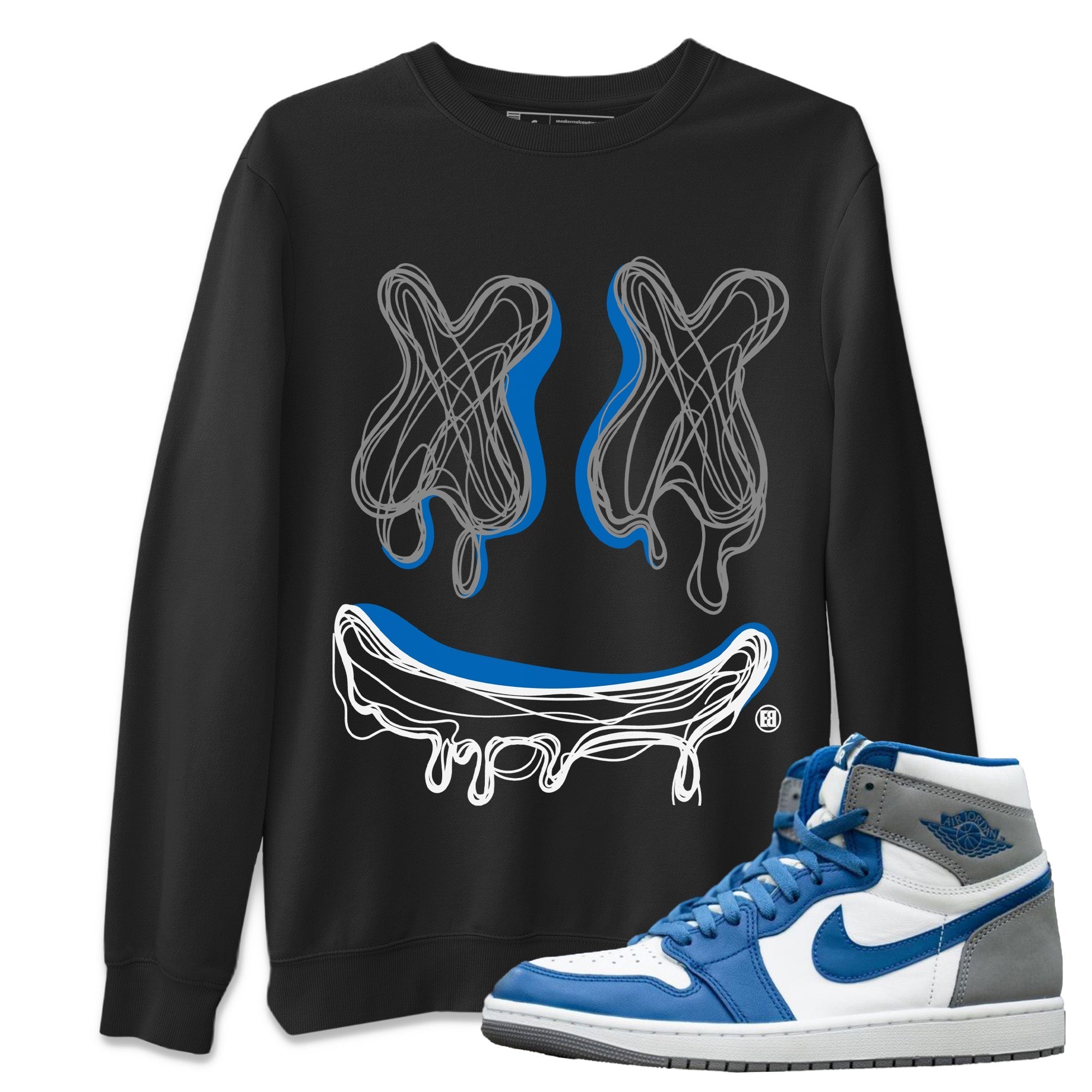 Smile Doodle snkmatch Tees - Air Jordan 1 True Blue