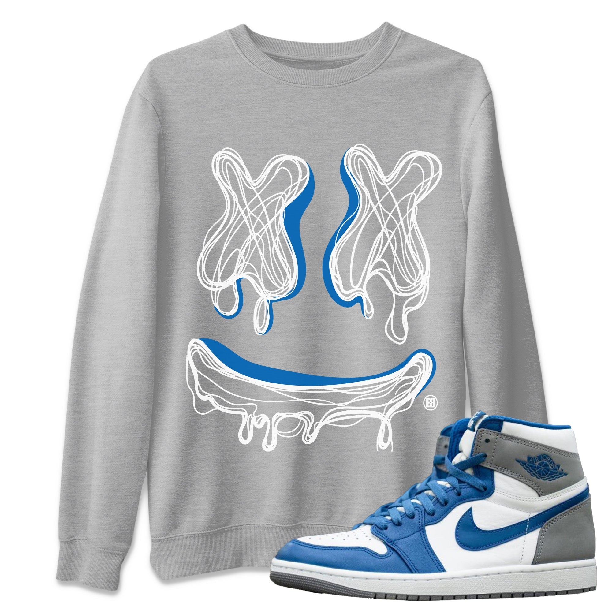 Smile Doodle snkmatch Tees - Air Jordan 1 True Blue