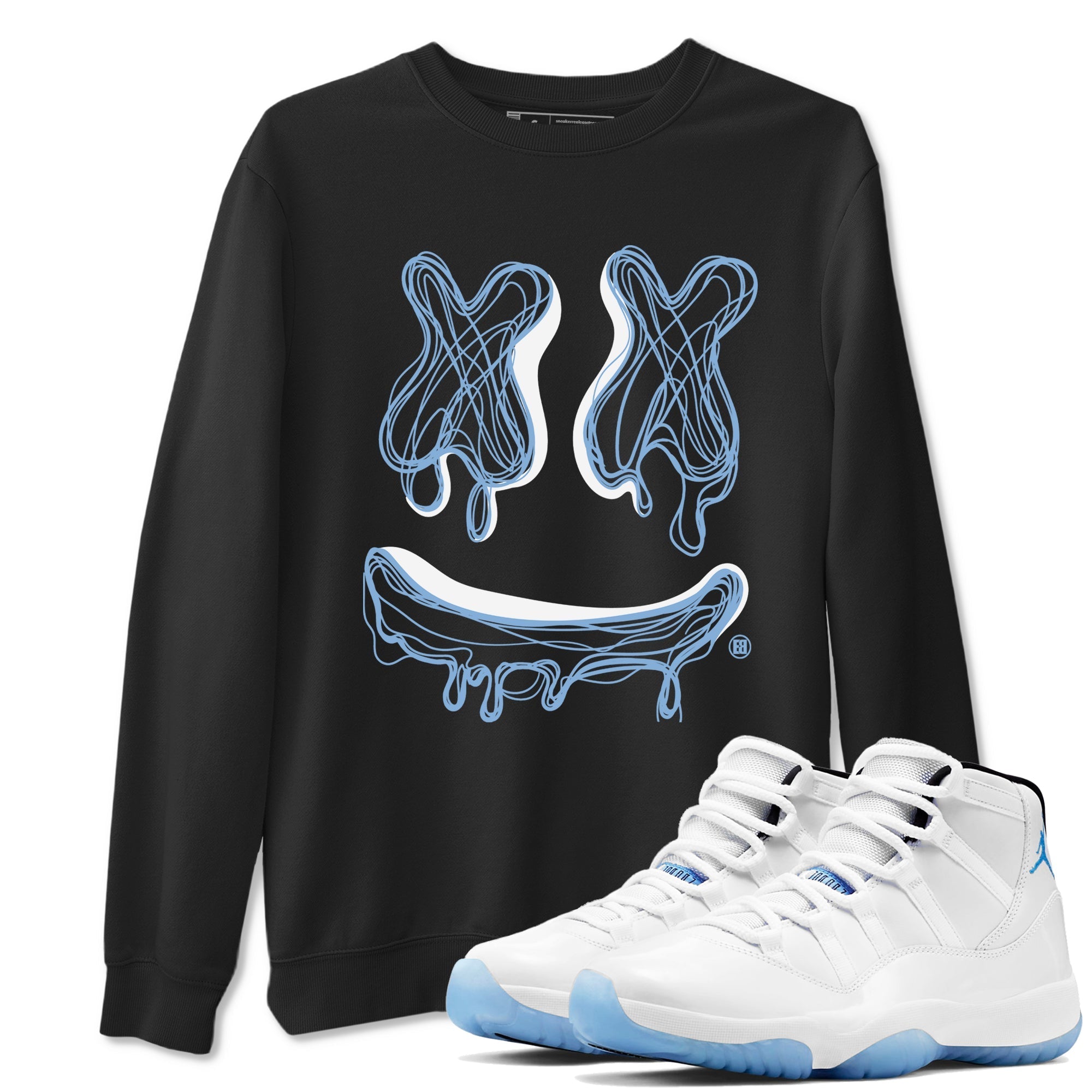 Smile Doodle snkmatch Tees - Air Jordan 11 Retro Legend Blue
