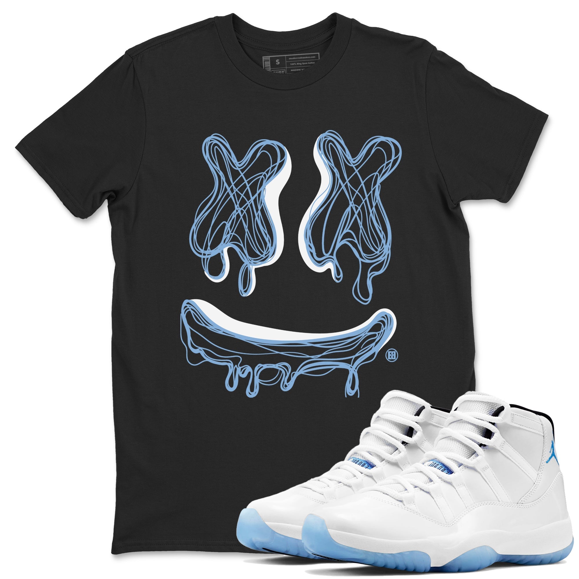 Smile Doodle snkmatch Tees - Air Jordan 11 Retro Legend Blue