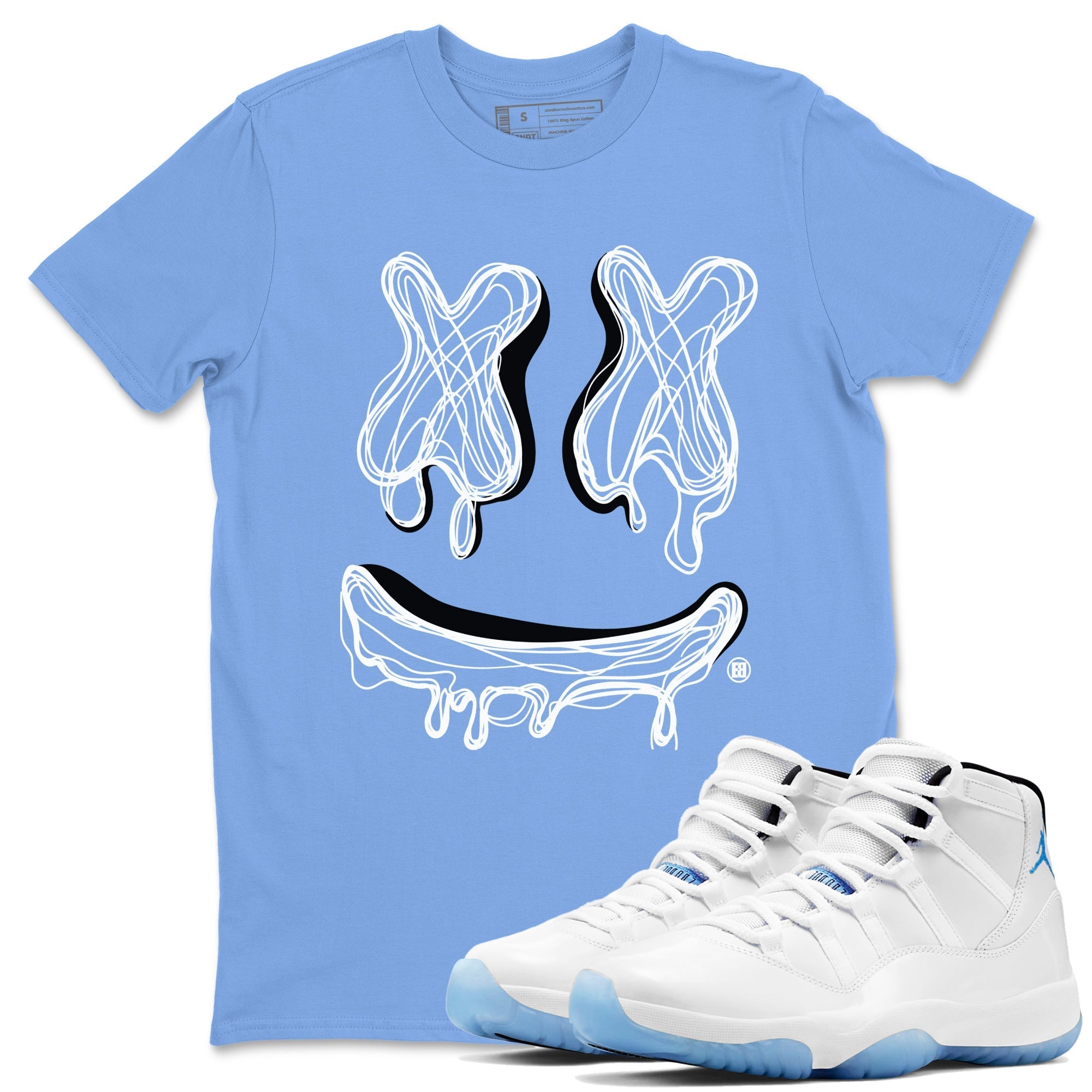 Smile Doodle snkmatch Tees - Air Jordan 11 Retro Legend Blue