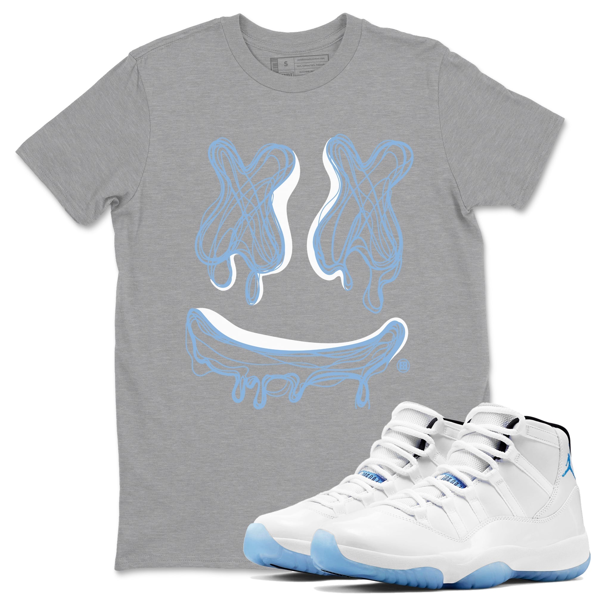 Smile Doodle snkmatch Tees - Air Jordan 11 Retro Legend Blue
