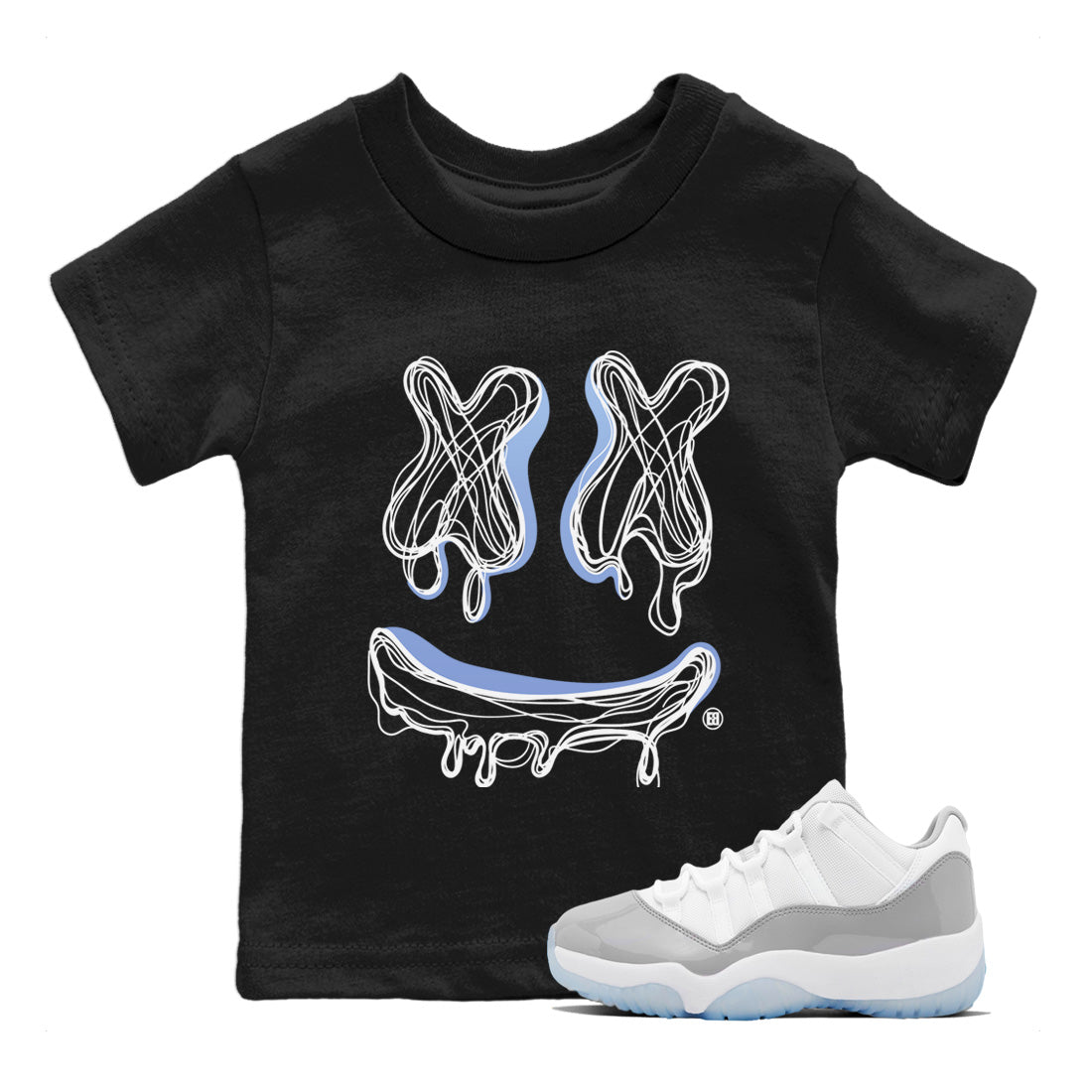 Smile Doodle snkmatch Tees Kids - Air Jordan 11 White Cement