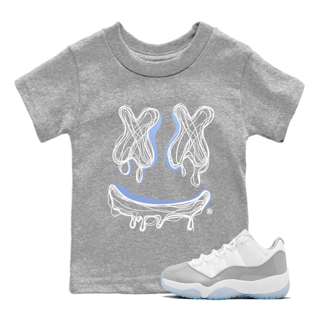 Smile Doodle snkmatch Tees Kids - Air Jordan 11 White Cement