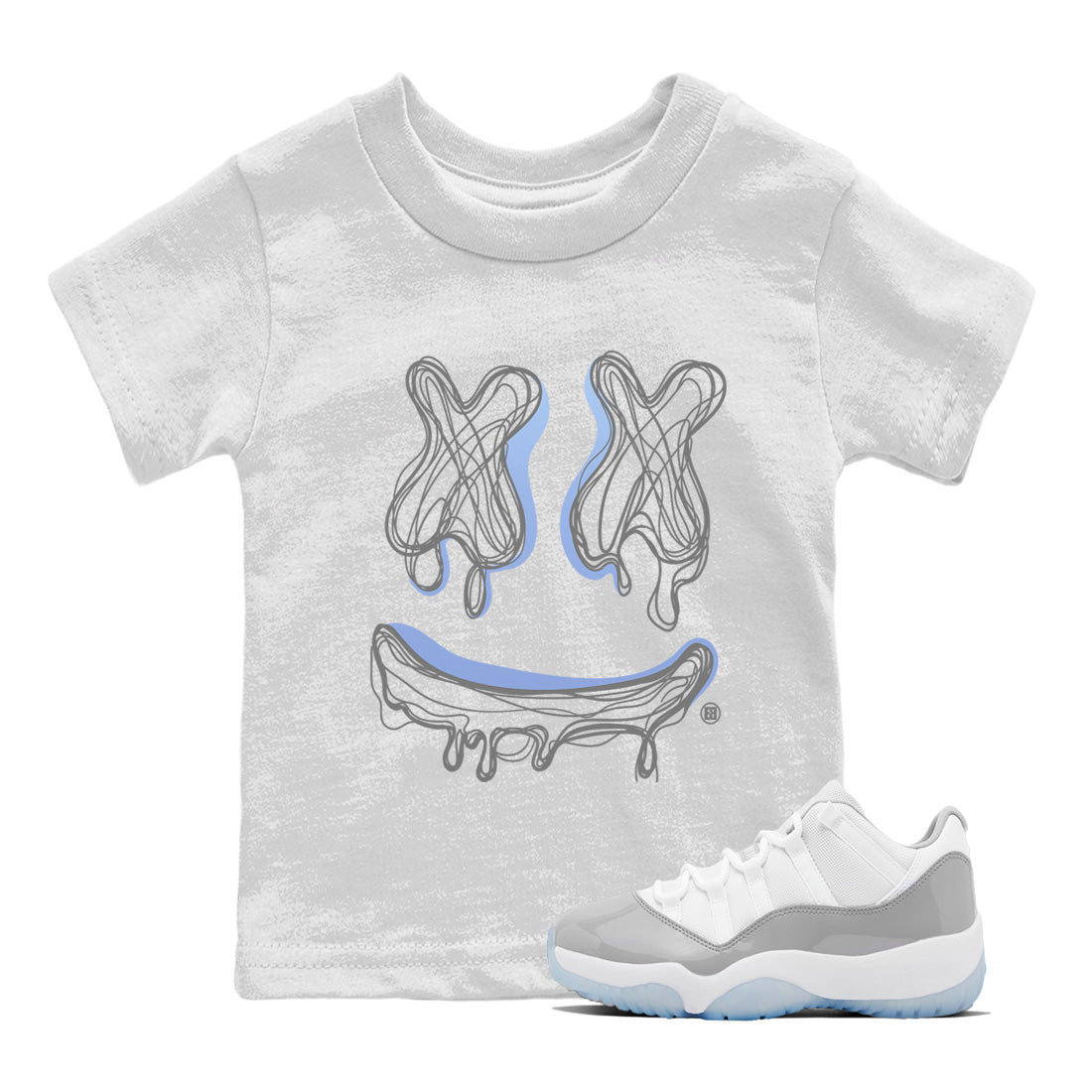 Smile Doodle snkmatch Tees Kids - Air Jordan 11 White Cement