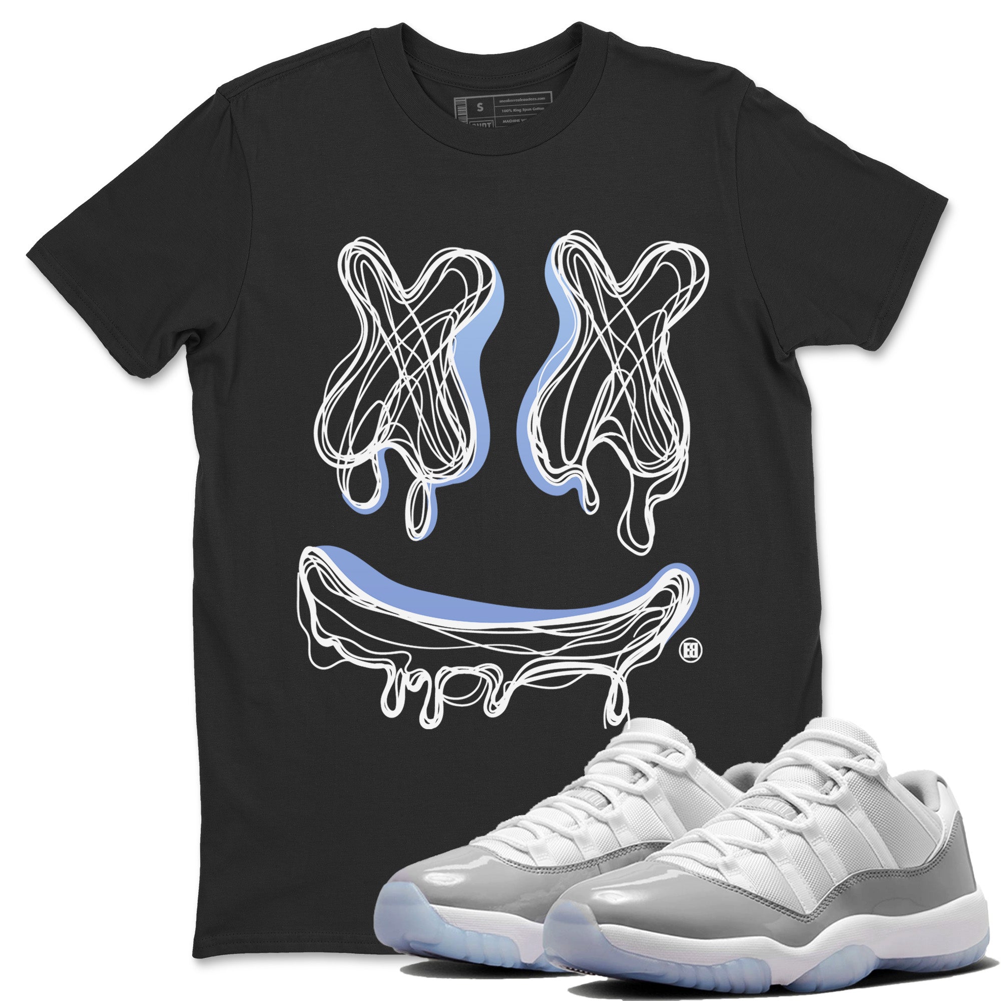 Smile Doodle snkmatch Tees - Air Jordan 11 White Cement