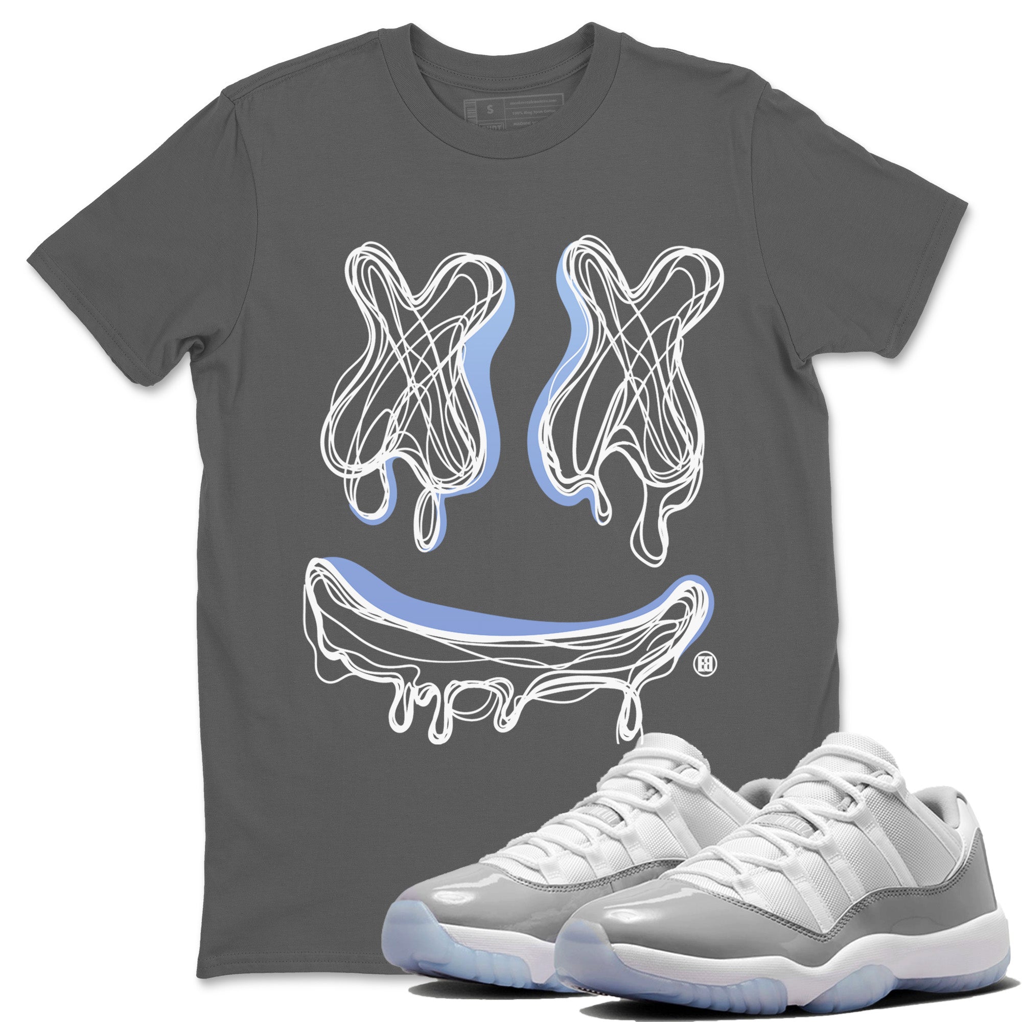 Smile Doodle snkmatch Tees - Air Jordan 11 White Cement