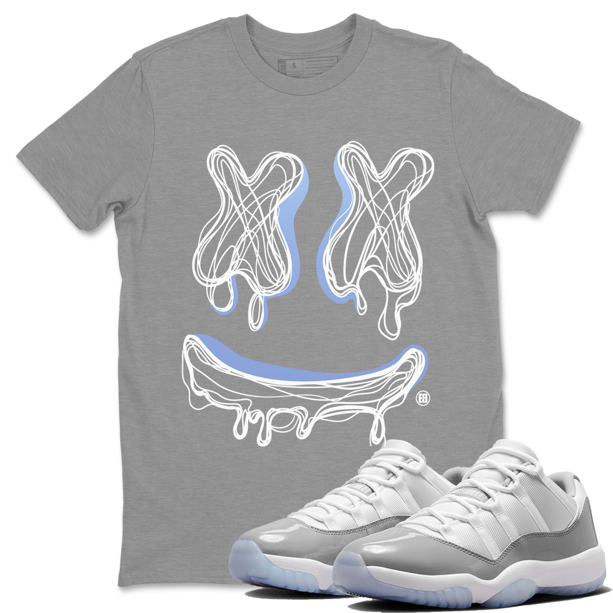 Smile Doodle snkmatch Tees - Air Jordan 11 White Cement