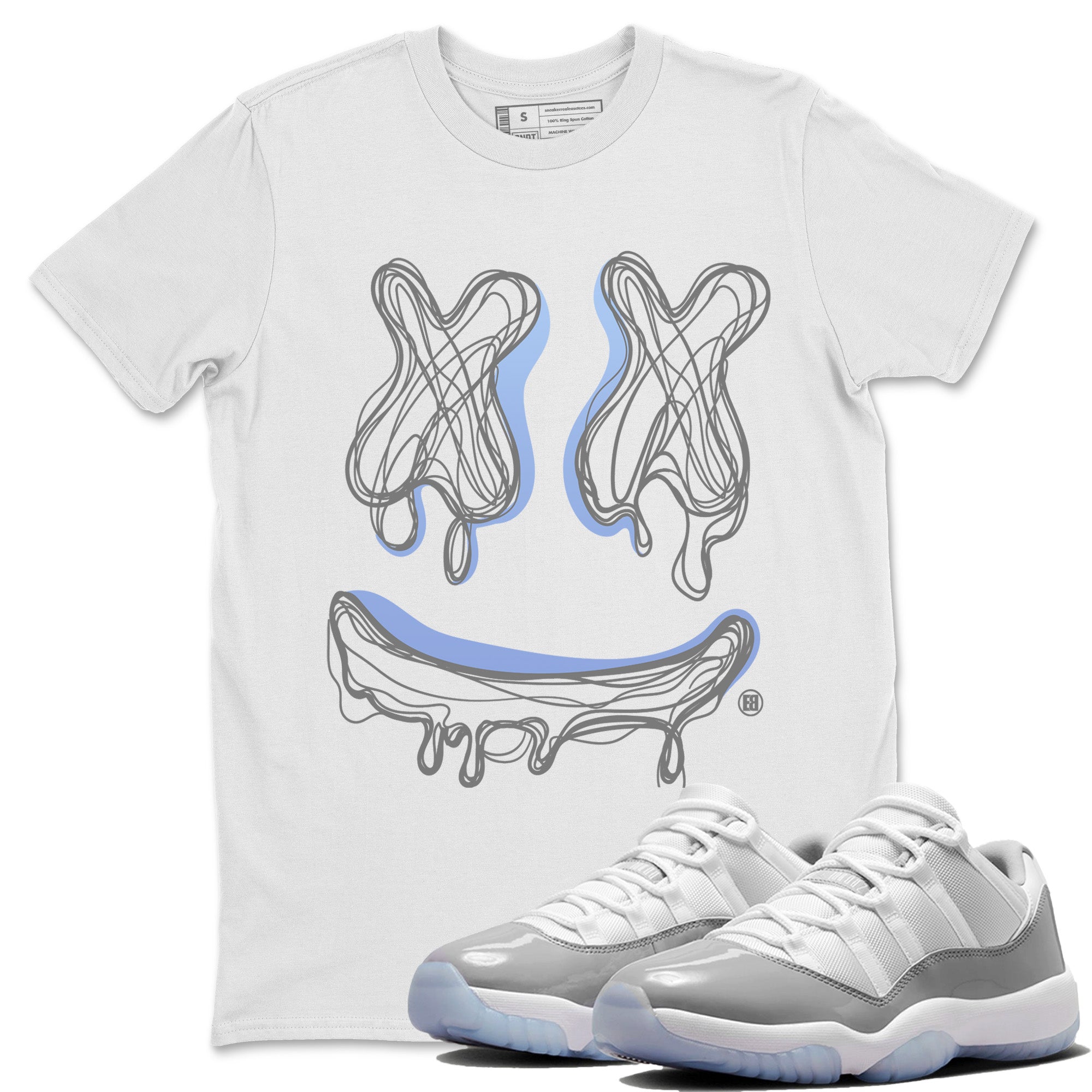 Smile Doodle snkmatch Tees - Air Jordan 11 White Cement