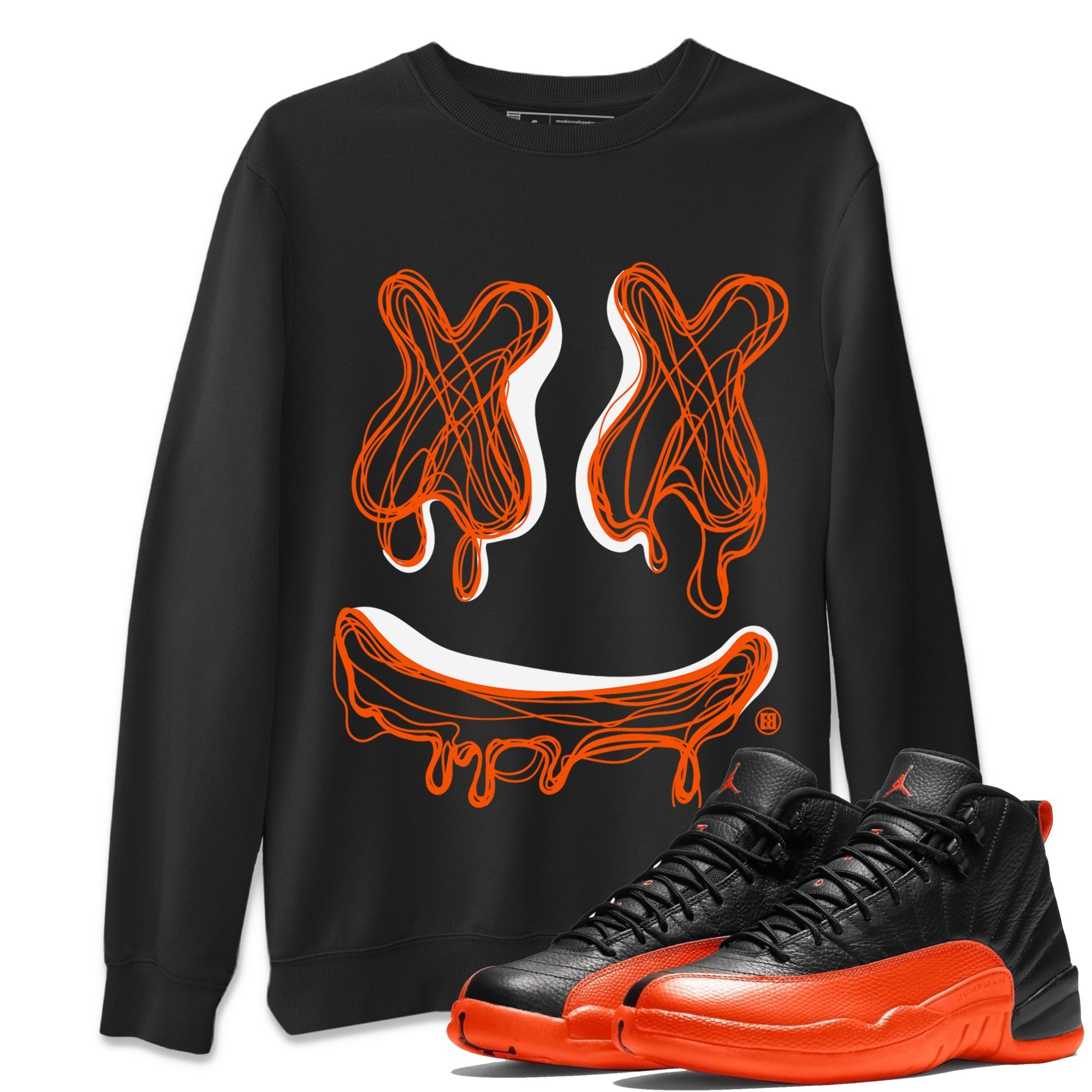 Smile Doodle snkmatch Tees - Air Jordan 12 Brilliant Orange