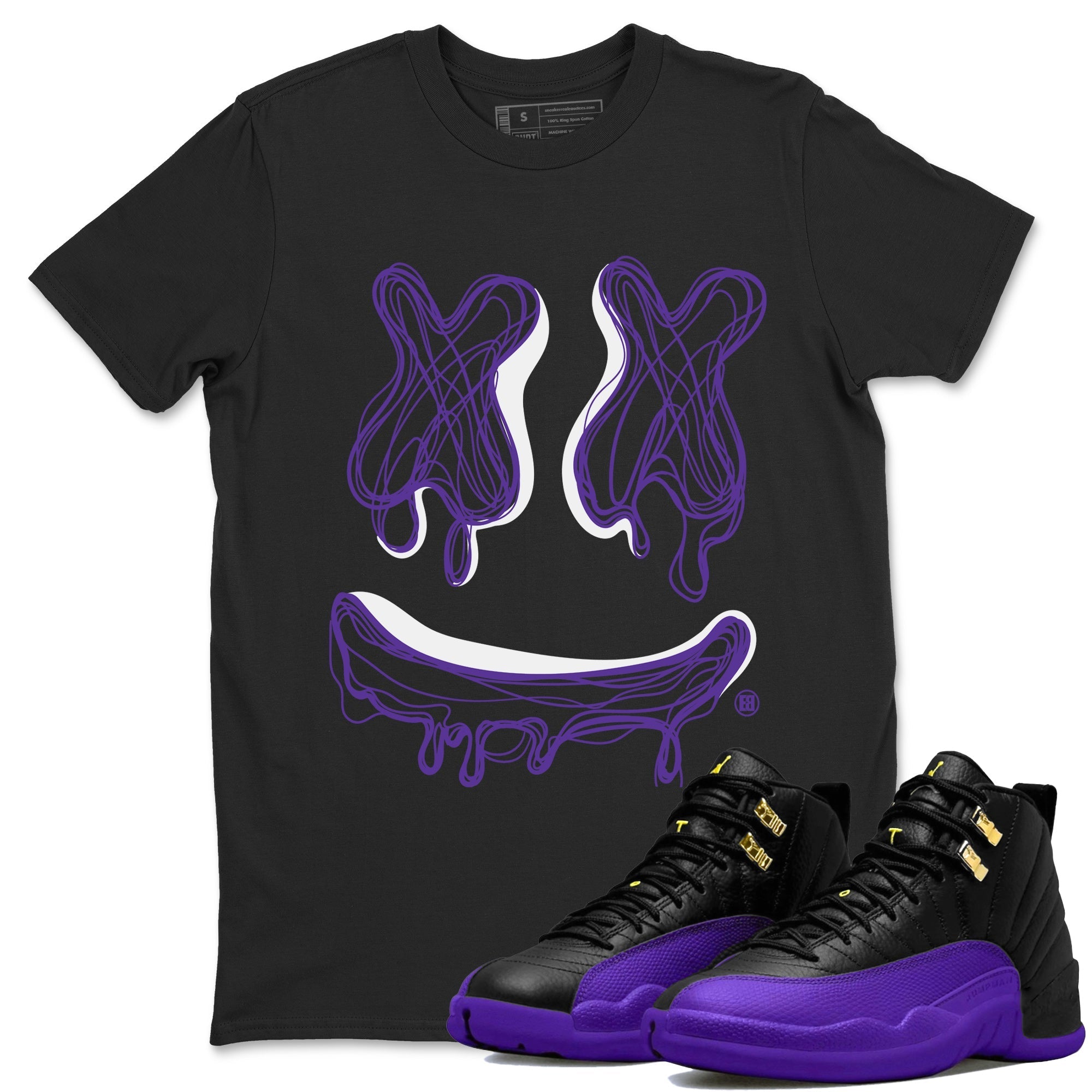 Smile Doodle snkmatch Tees - Air Jordan 12 Field Purple
