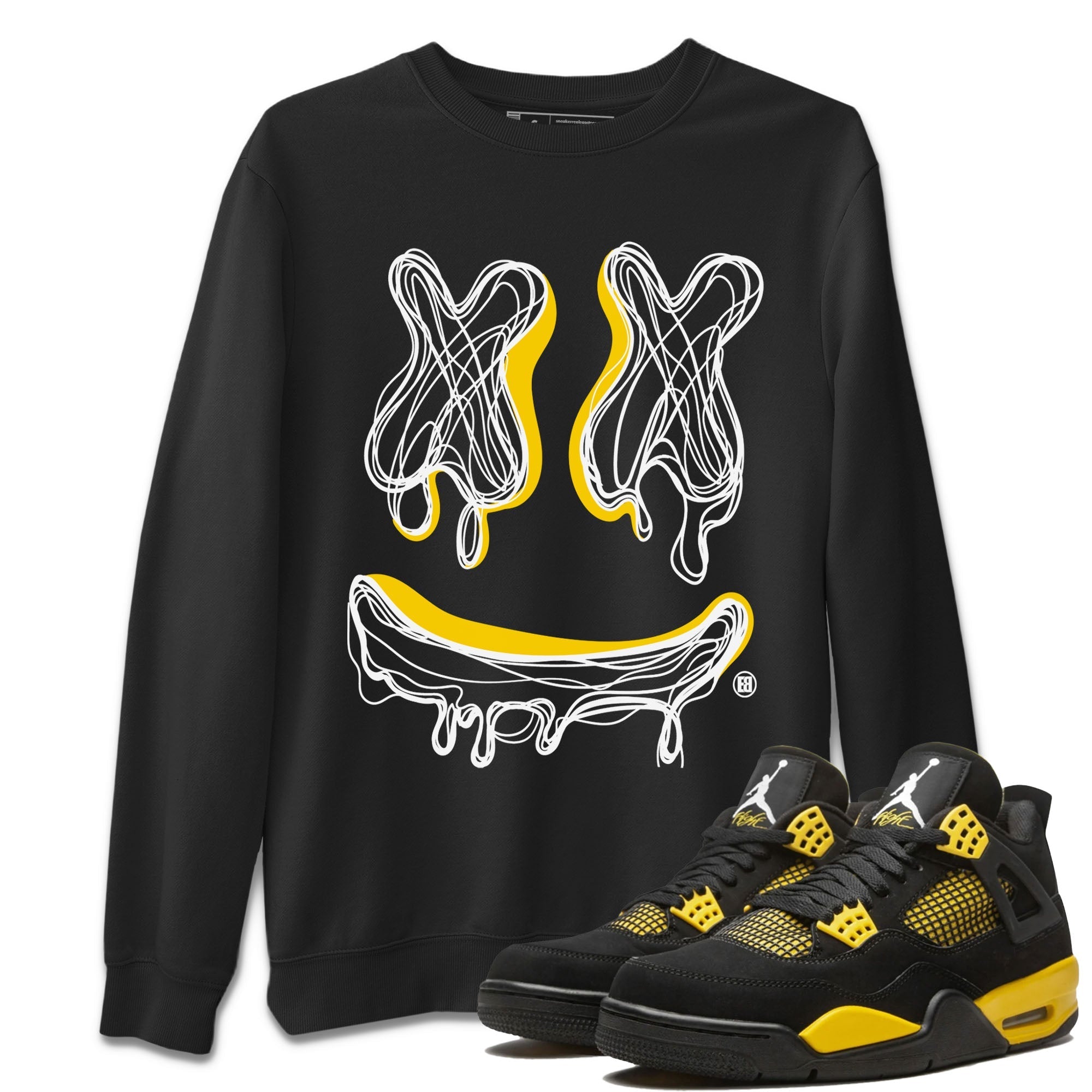 Smile Doodle snkmatch Tees - Air Jordan 4 Thunder