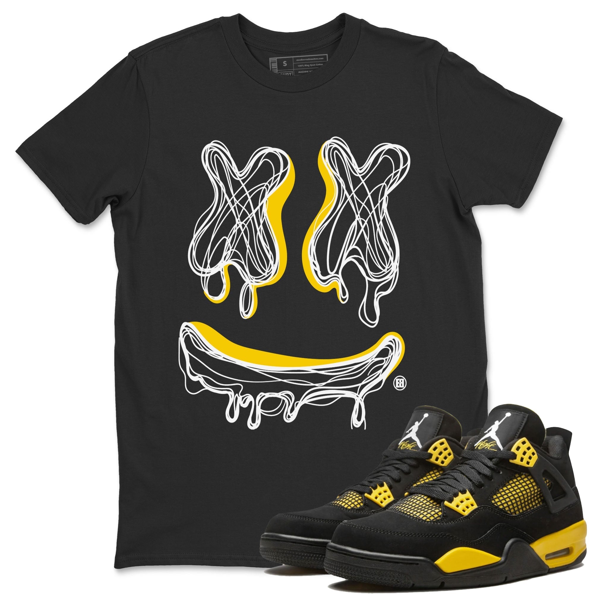 Smile Doodle snkmatch Tees - Air Jordan 4 Thunder