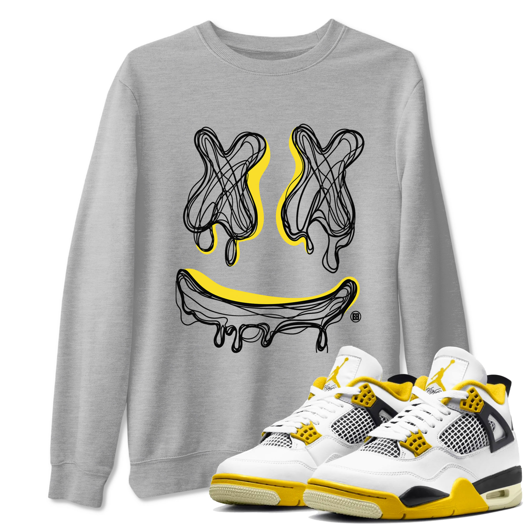 Smile Doodle snkmatch Tees - Air Jordan 4 Vivid Sulfur