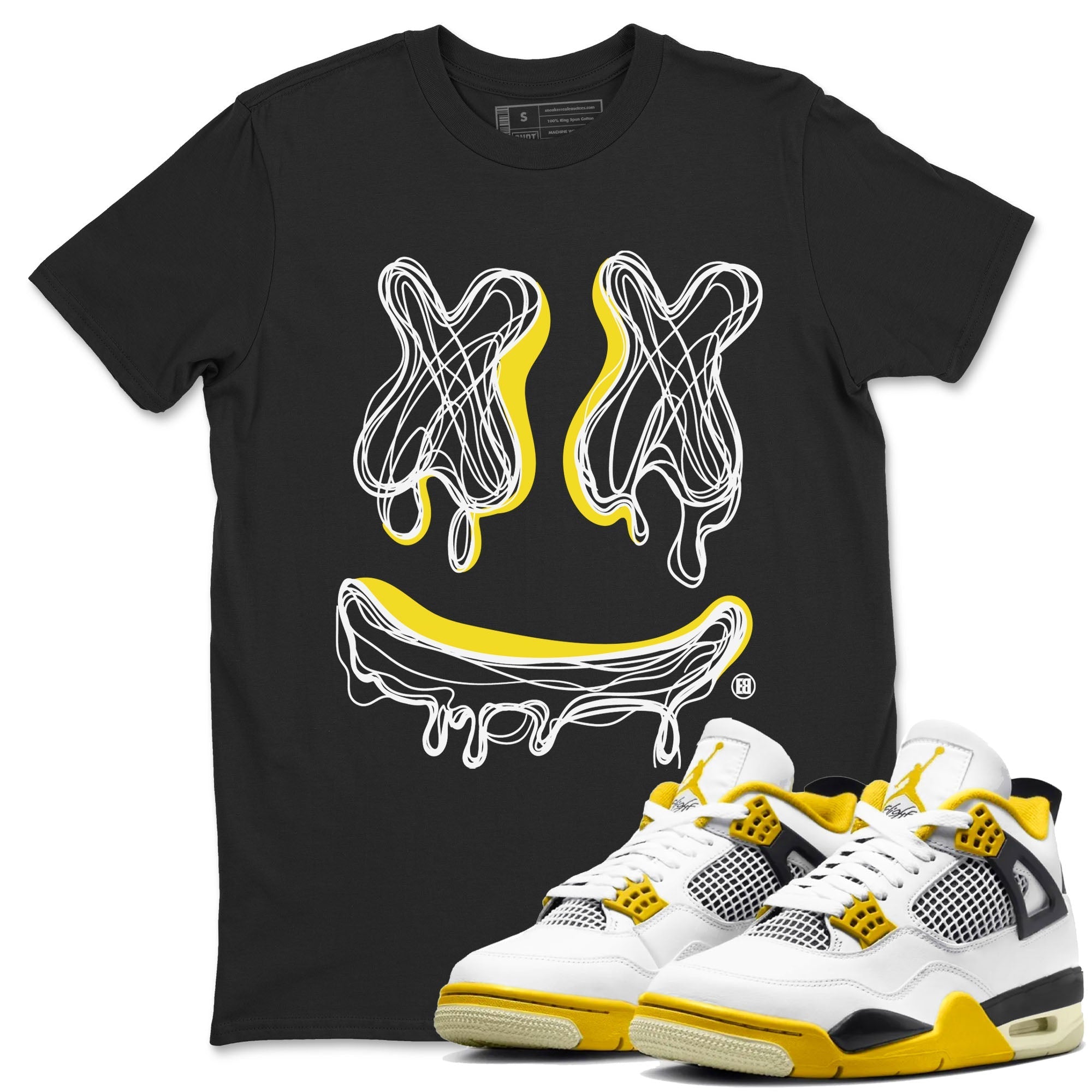Smile Doodle snkmatch Tees - Air Jordan 4 Vivid Sulfur