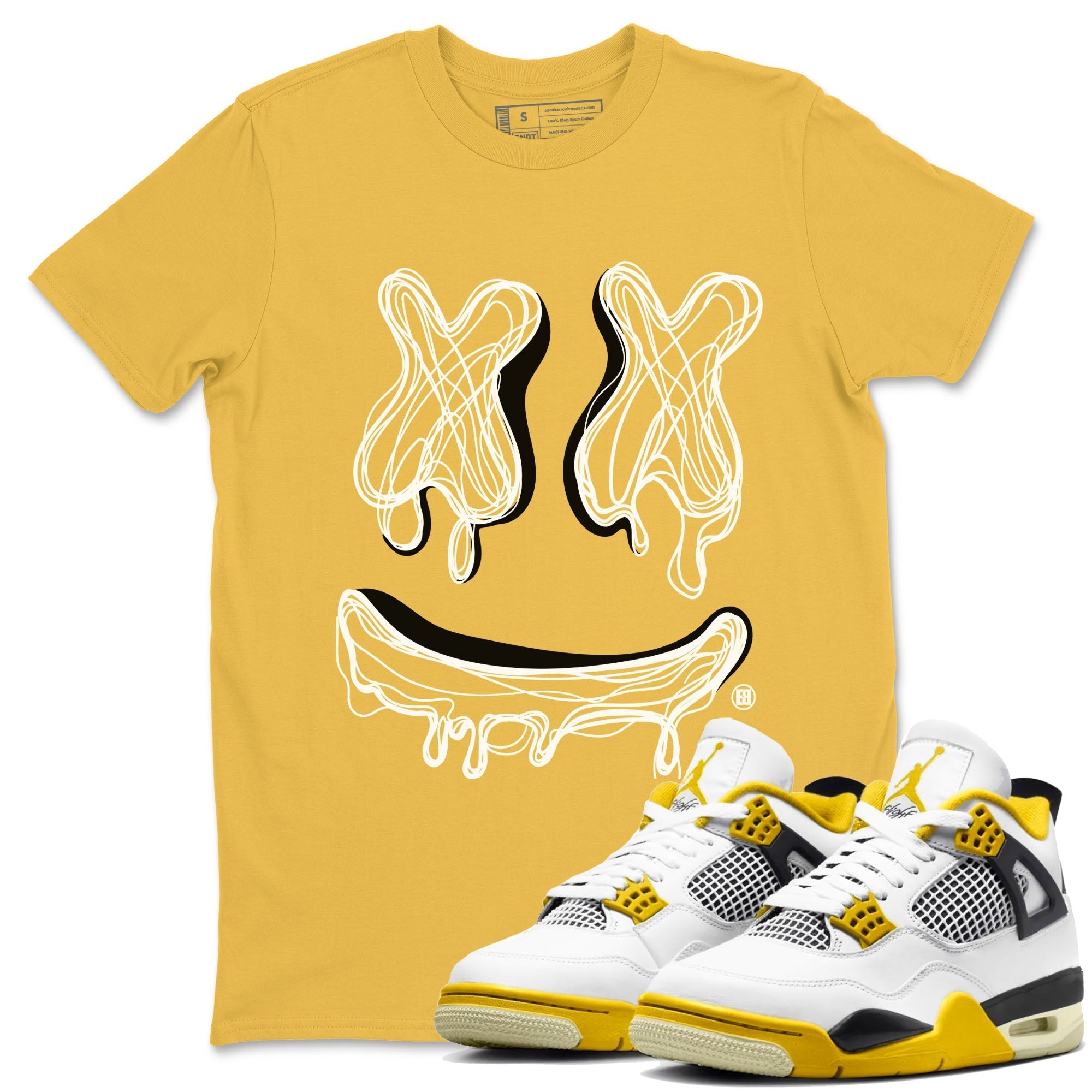 Smile Doodle snkmatch Tees - Air Jordan 4 Vivid Sulfur