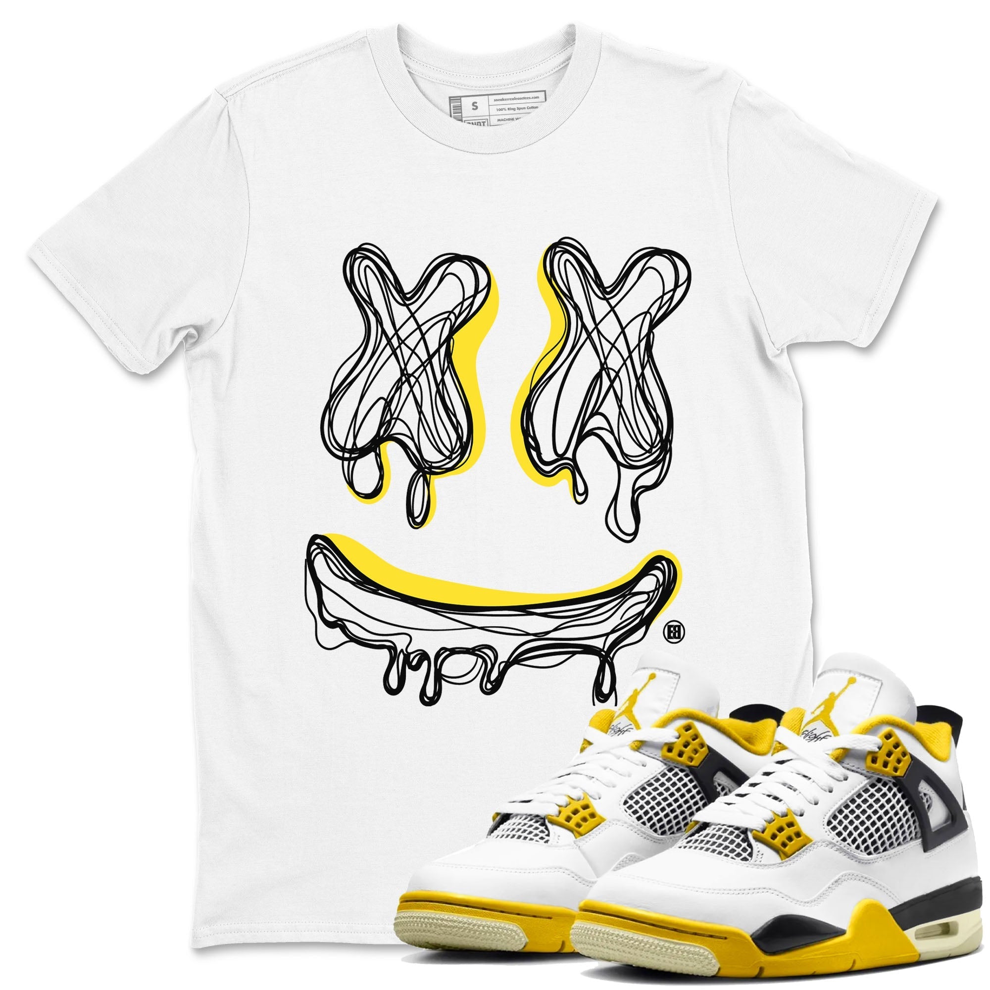 Smile Doodle snkmatch Tees - Air Jordan 4 Vivid Sulfur