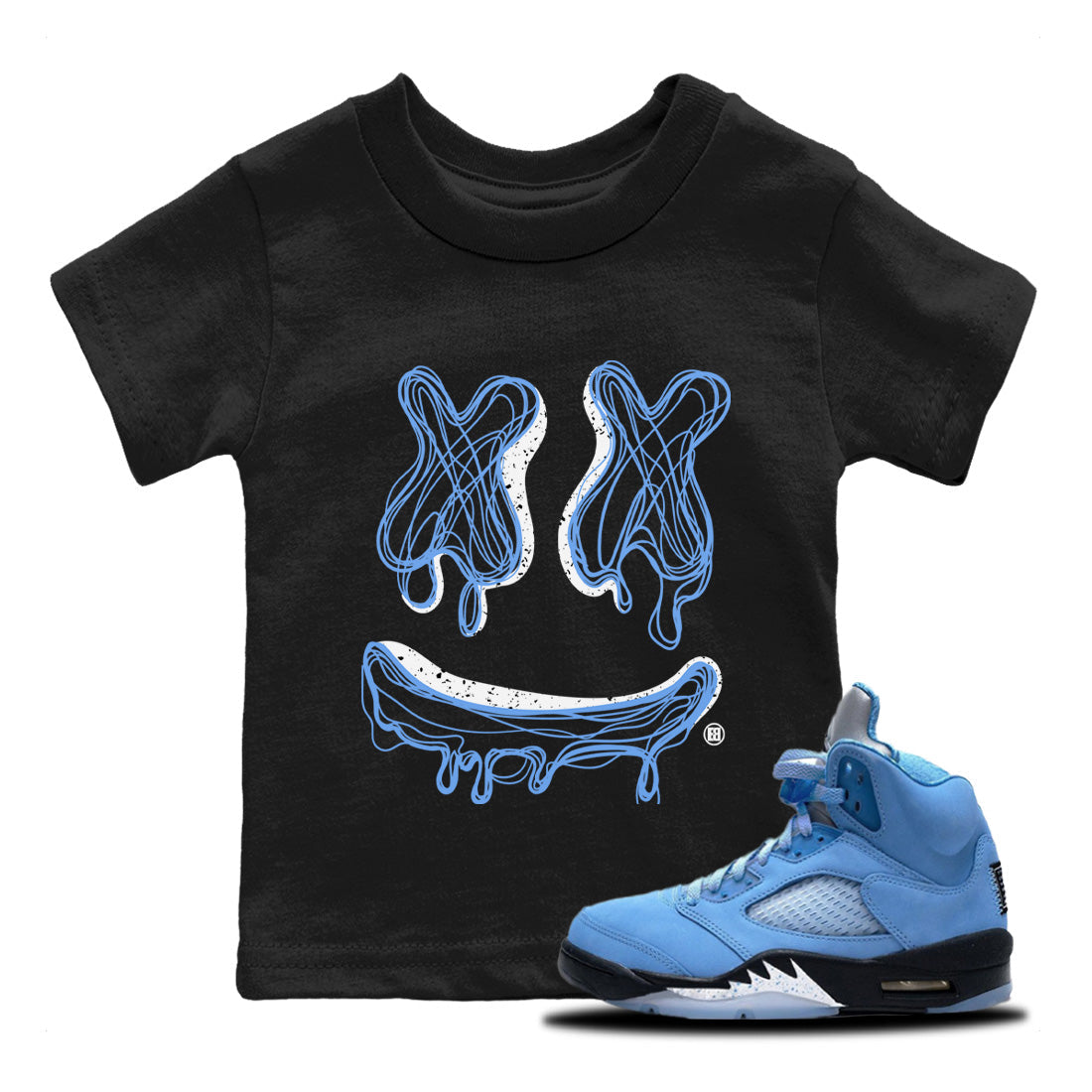 Smile Doodle snkmatch Tees Kids - Air Jordan 5 UNC