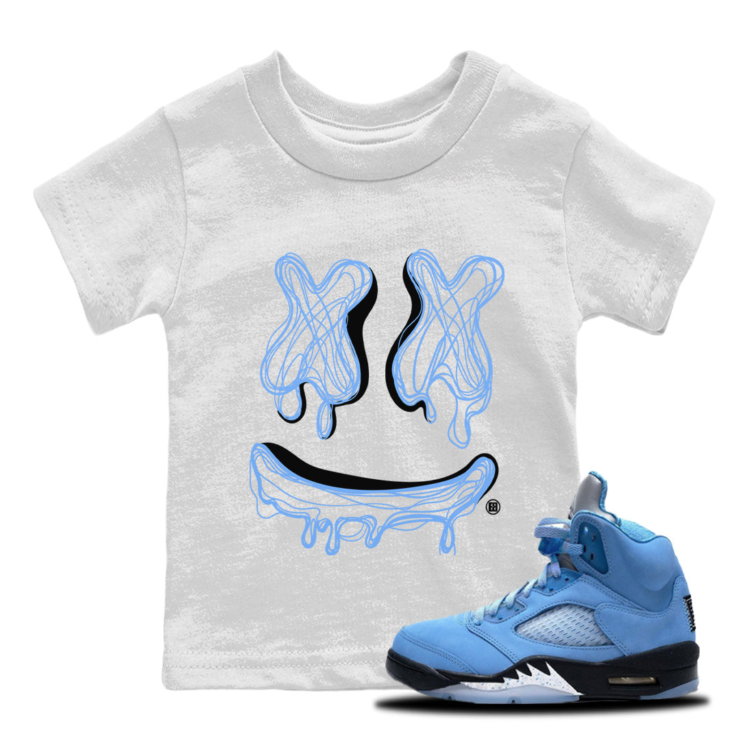 Smile Doodle snkmatch Tees Kids - Air Jordan 5 UNC