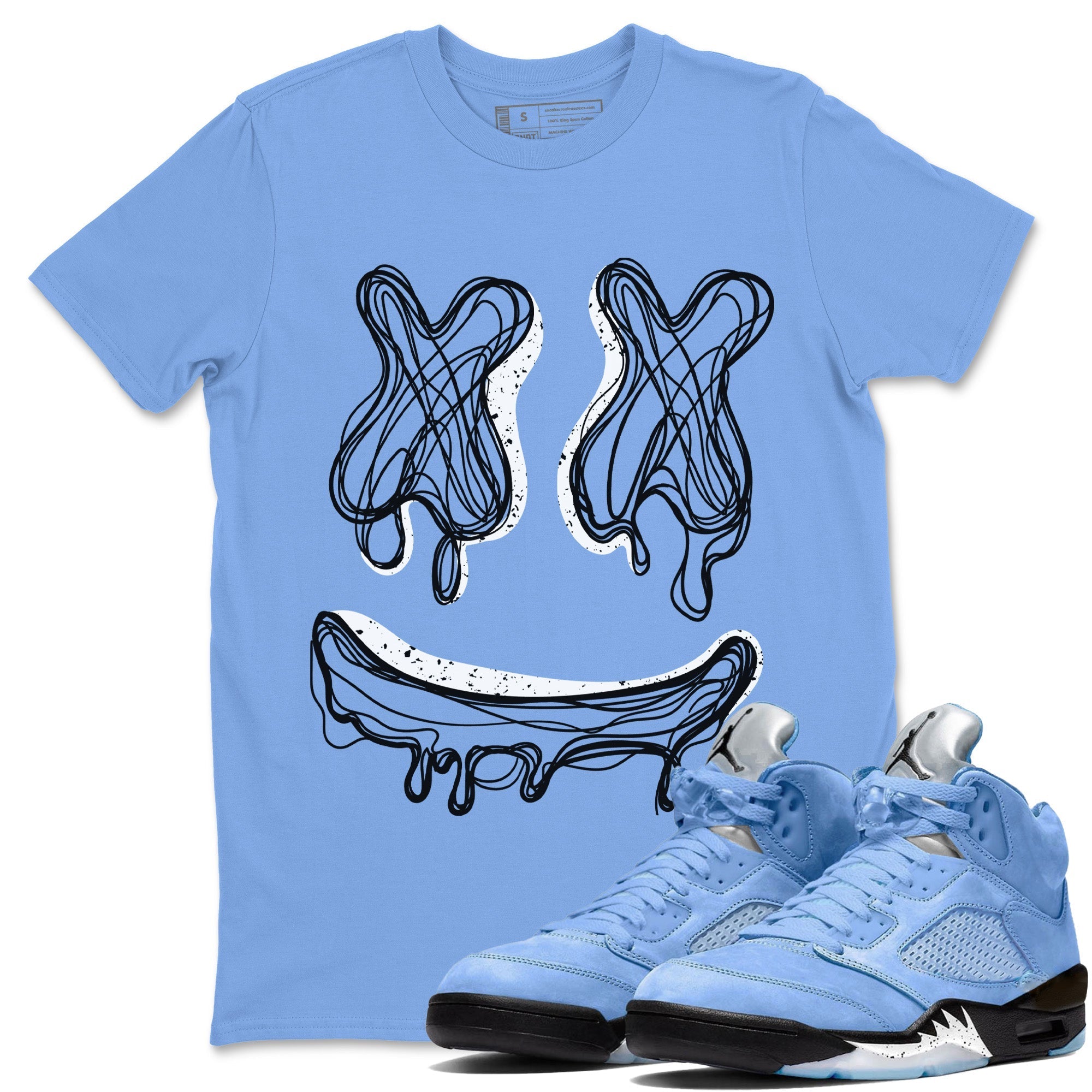 Smile Doodle snkmatch Tees - Air Jordan 5 UNC