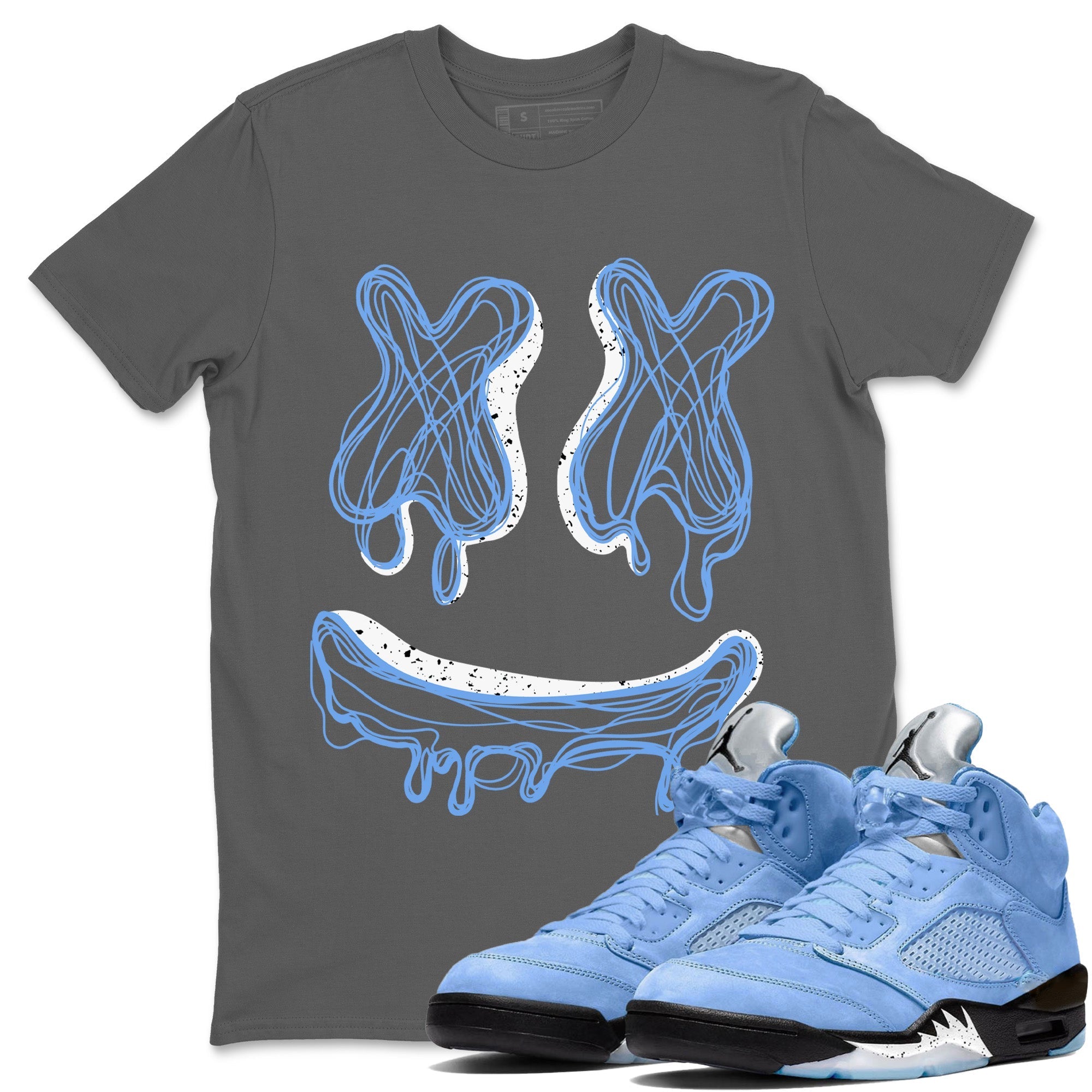 Smile Doodle snkmatch Tees - Air Jordan 5 UNC