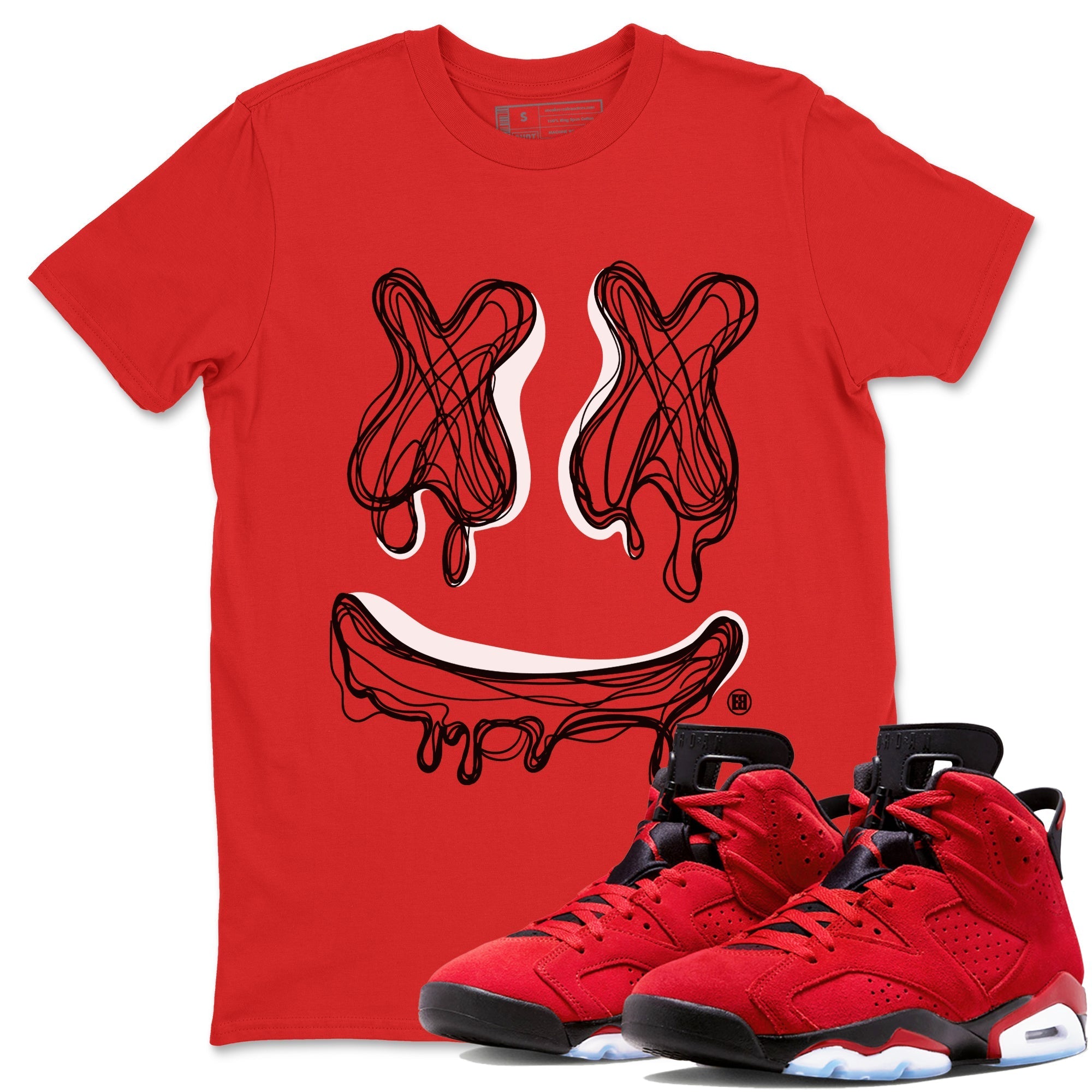 Smile Doodle snkmatch Tees - Air Jordan 6 Toro Bravo