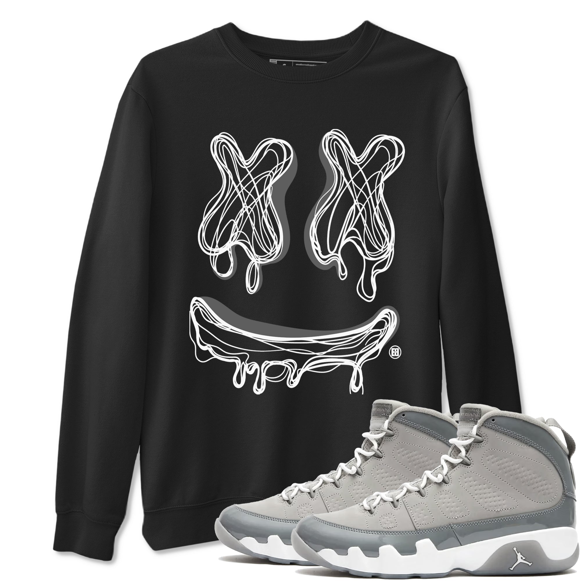 Smile Doodle snkmatch Tees - Air Jordan 9 Cool Grey
