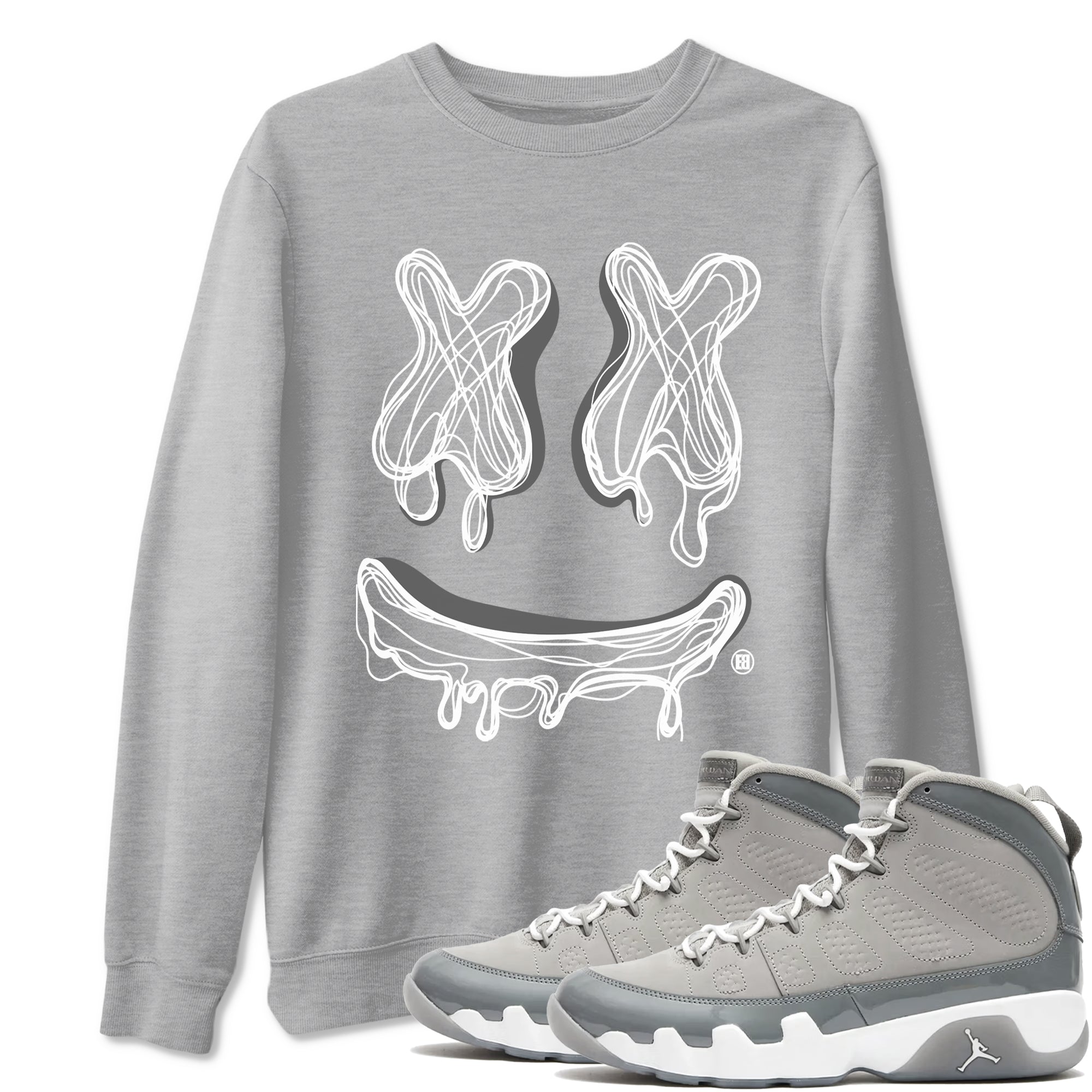 Smile Doodle snkmatch Tees - Air Jordan 9 Cool Grey