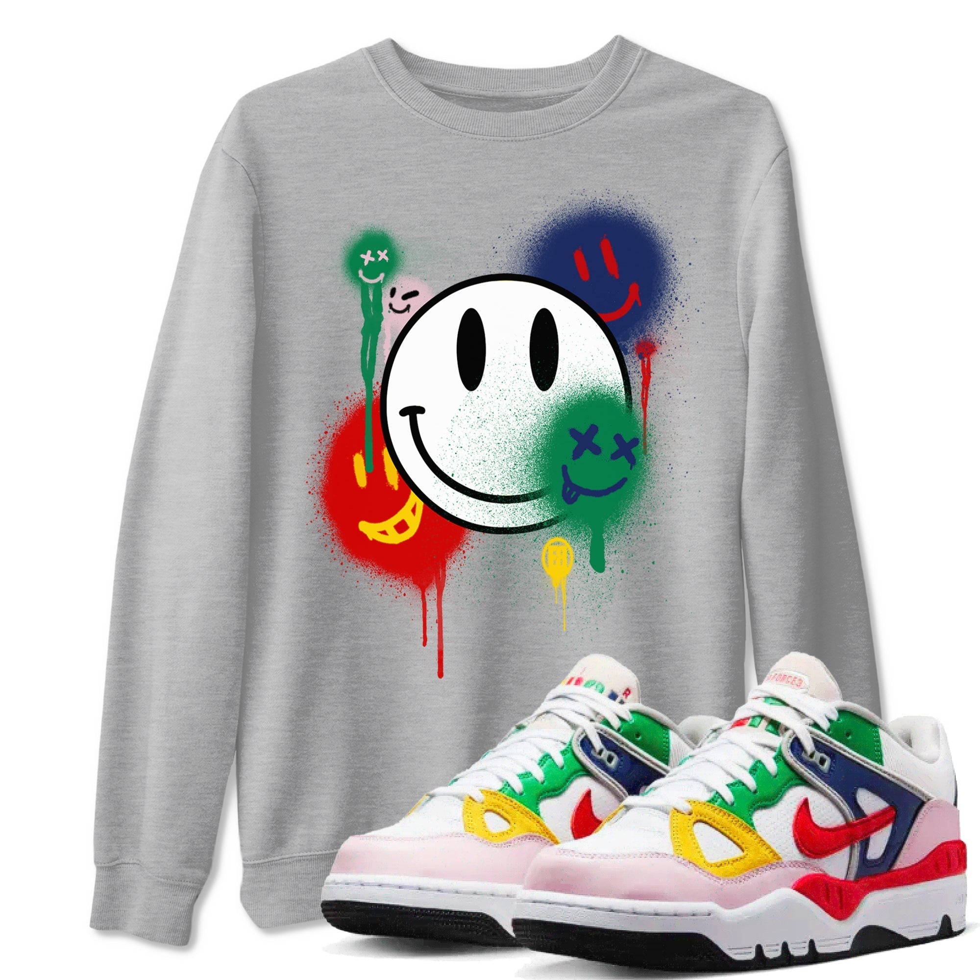 Smile Painting snkmatch Tees - Air Force 3 Blue Void and Tour Yellow