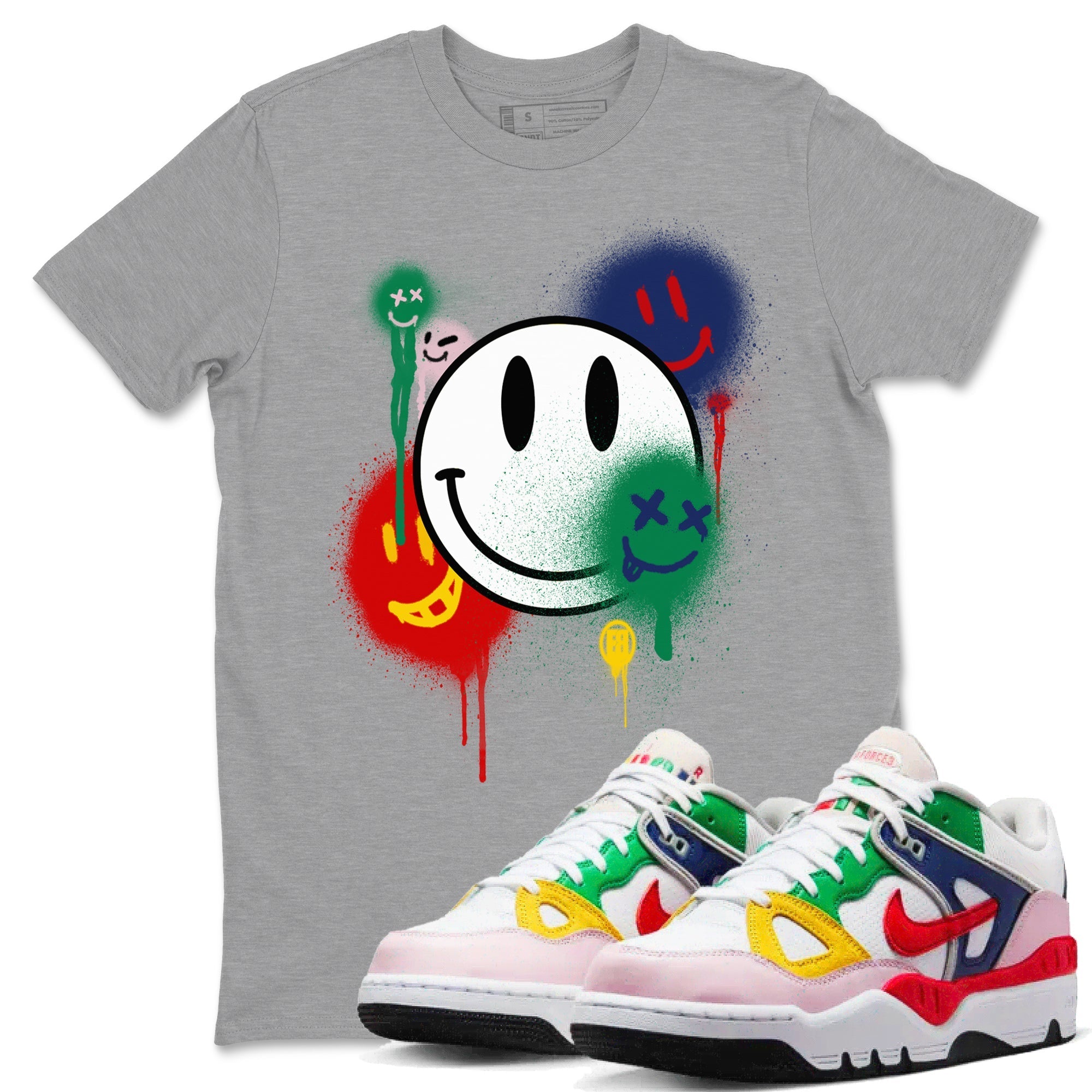 Smile Painting snkmatch Tees - Air Force 3 Blue Void and Tour Yellow