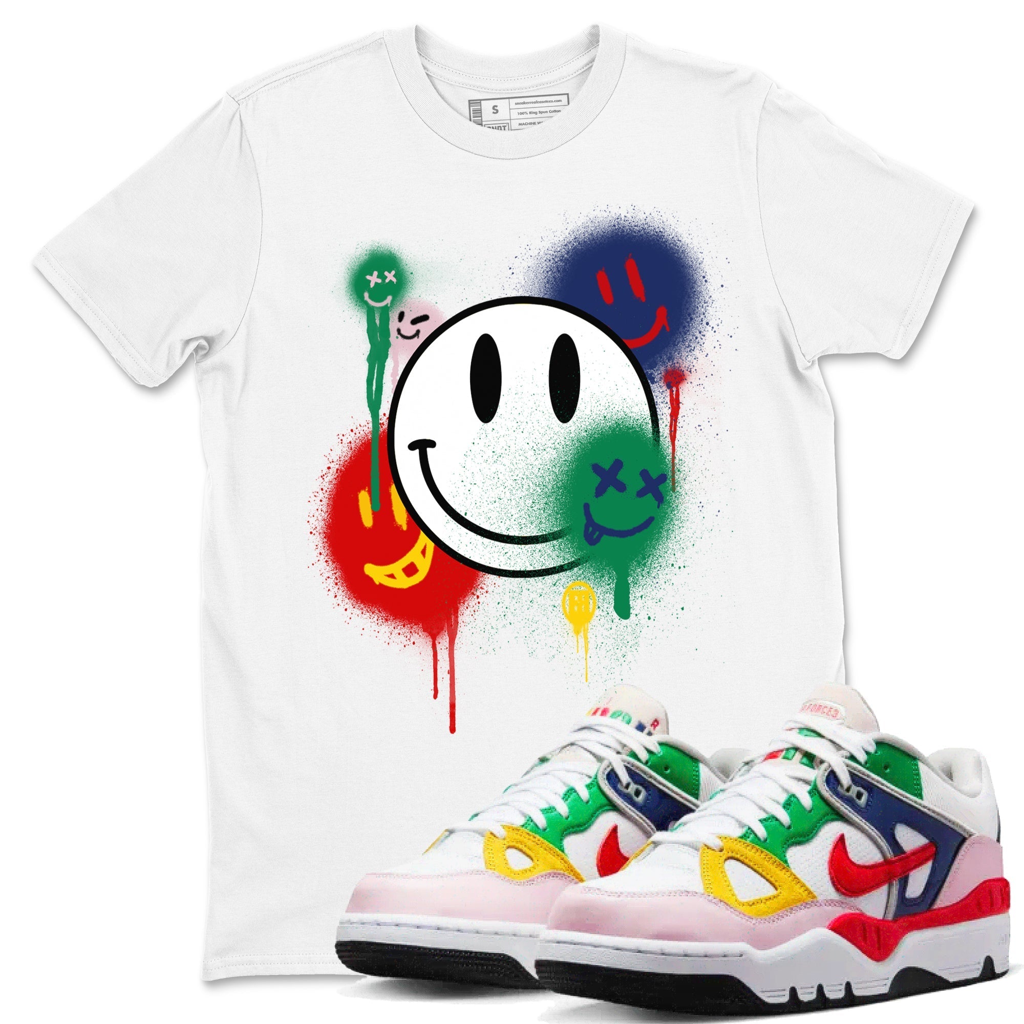 Smile Painting snkmatch Tees - Air Force 3 Blue Void and Tour Yellow