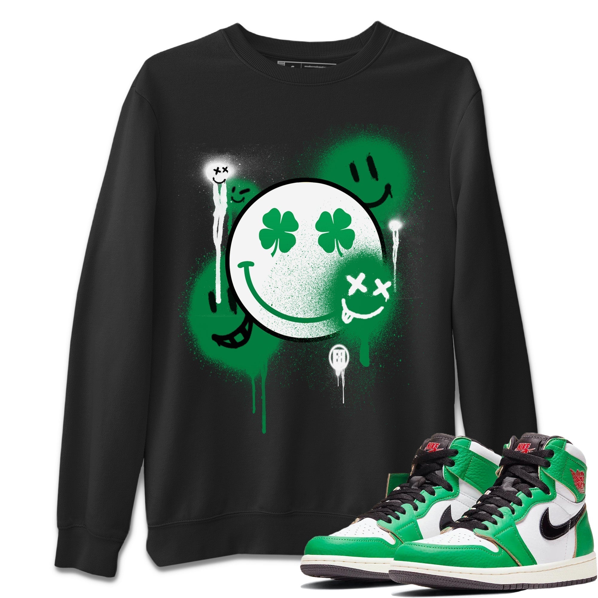 Smile Painting Unisex Tops - Air Jordan 1 Lucky Green