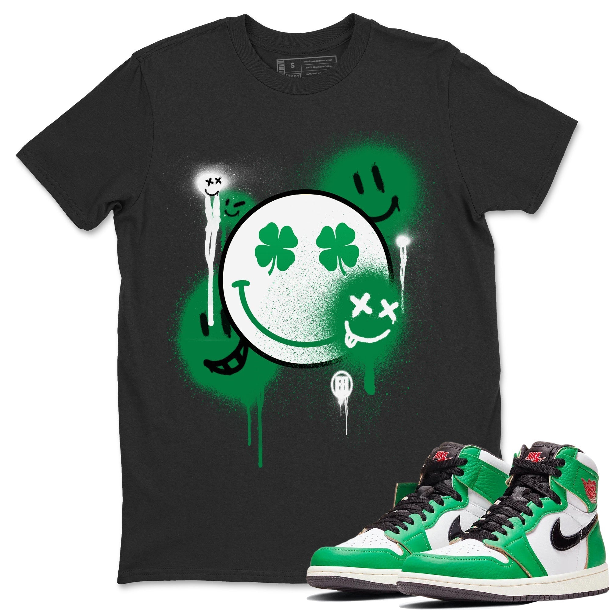 Smile Painting Unisex Tops - Air Jordan 1 Lucky Green