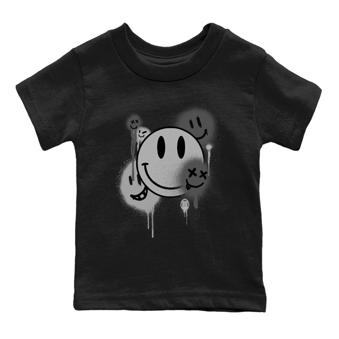 Smile Painting snkmatch Tees Kids - Air Jordan 12 Black Wolf Grey
