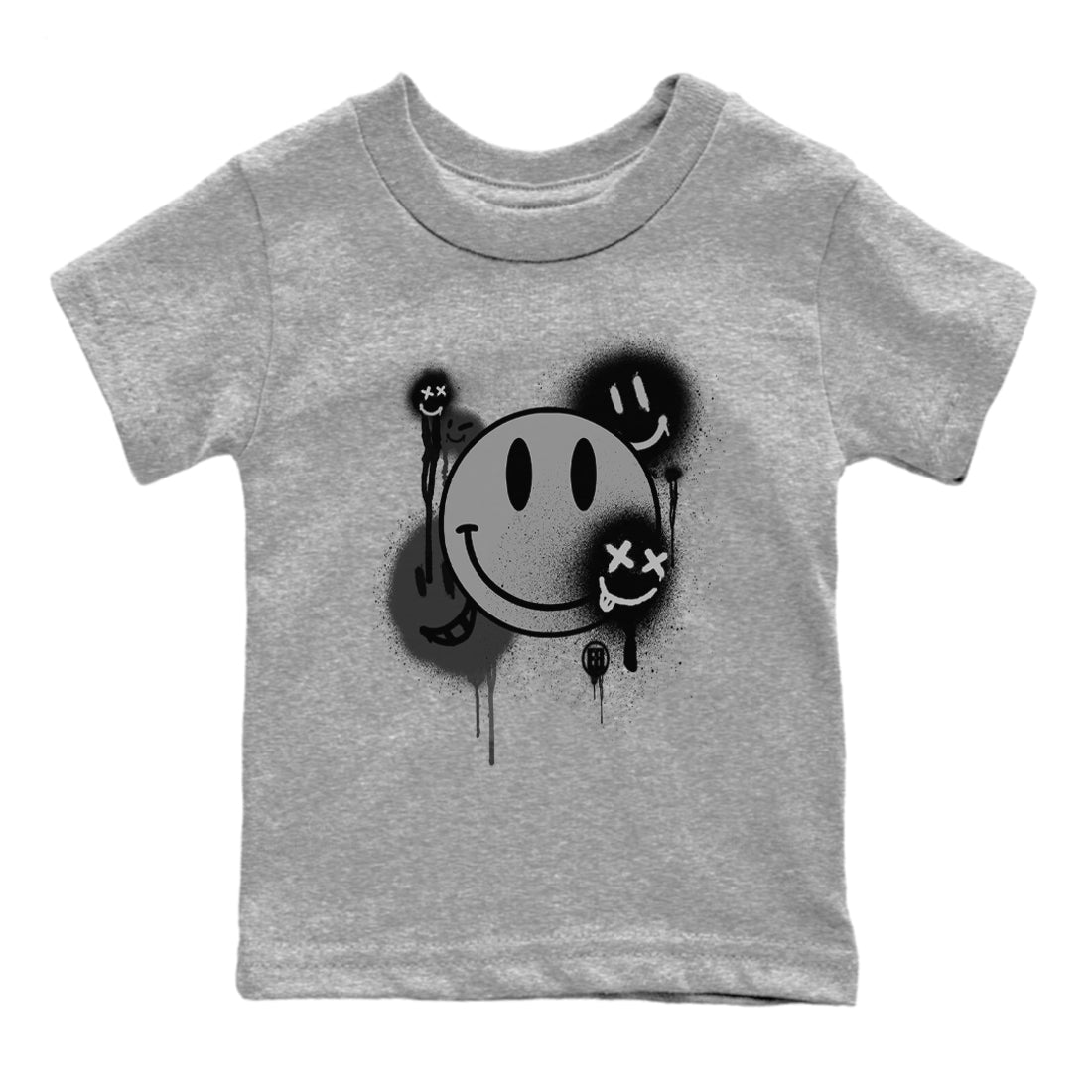 Smile Painting snkmatch Tees Kids - Air Jordan 12 Black Wolf Grey