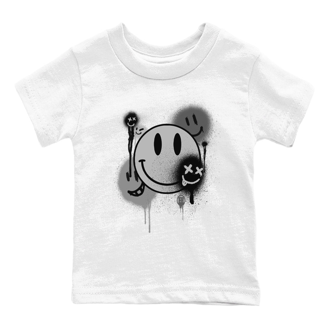 Smile Painting snkmatch Tees Kids - Air Jordan 12 Black Wolf Grey