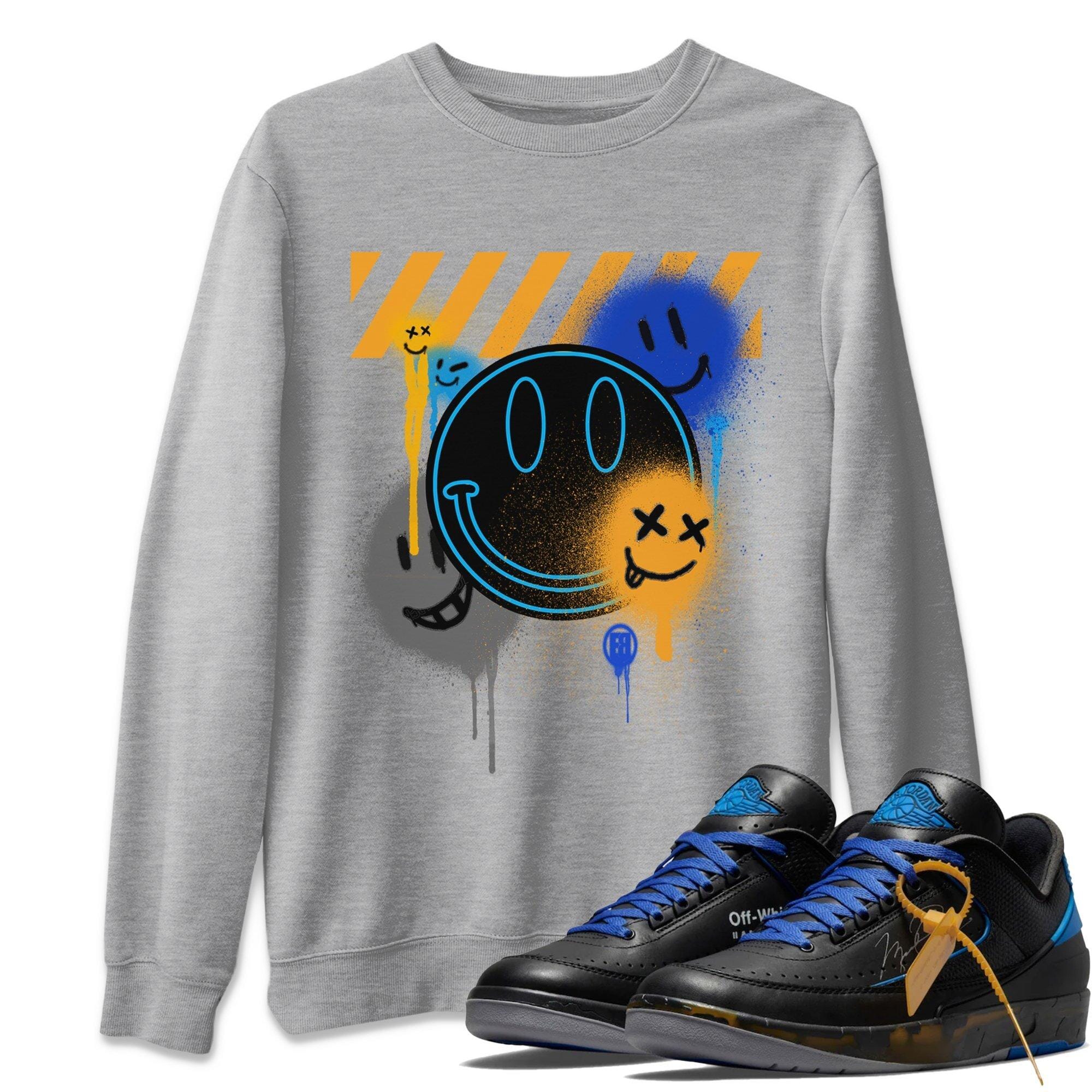 Smile Painting Unisex Tops - Air Jordan 2 OFF-WHITE Black Blue